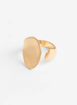 Soft Open Brass Concave Ring Gold Plated