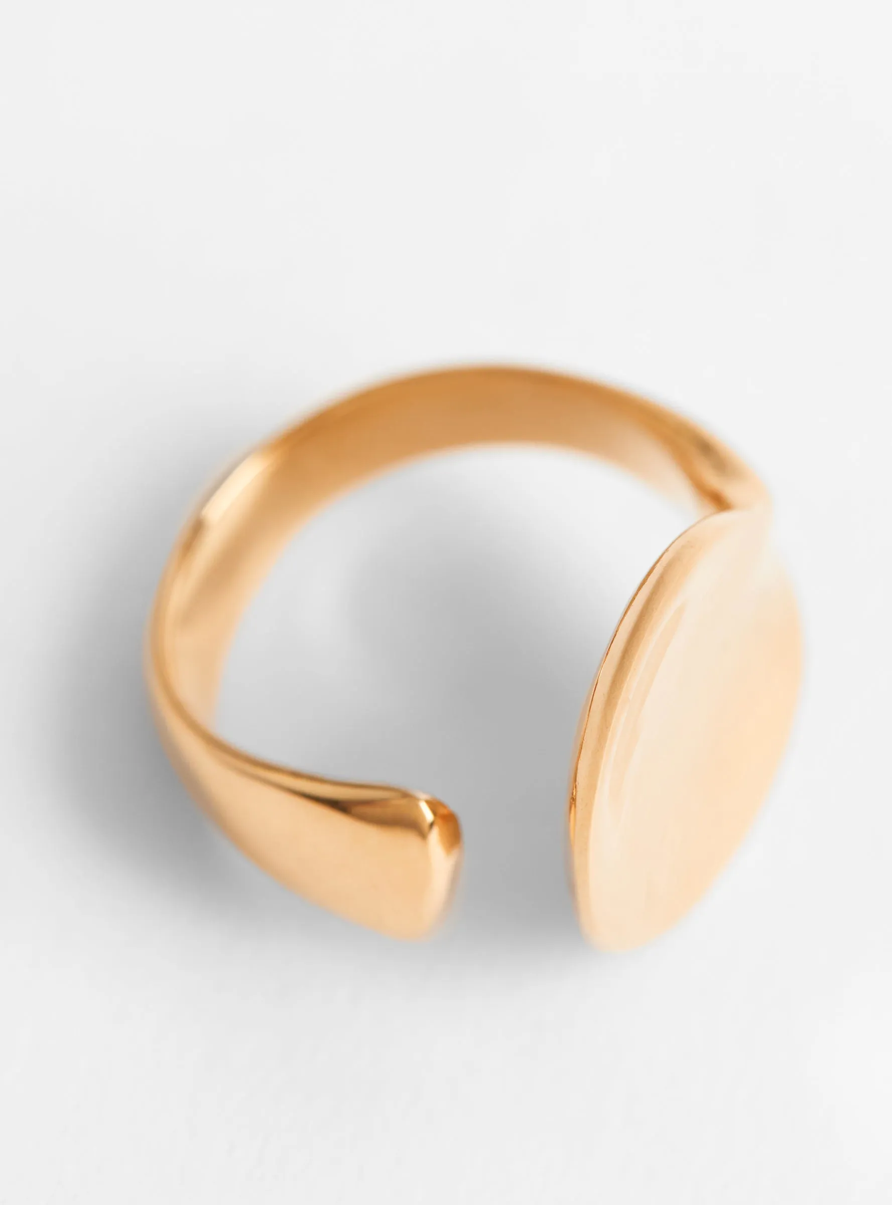 Soft Open Brass Concave Ring Gold Plated