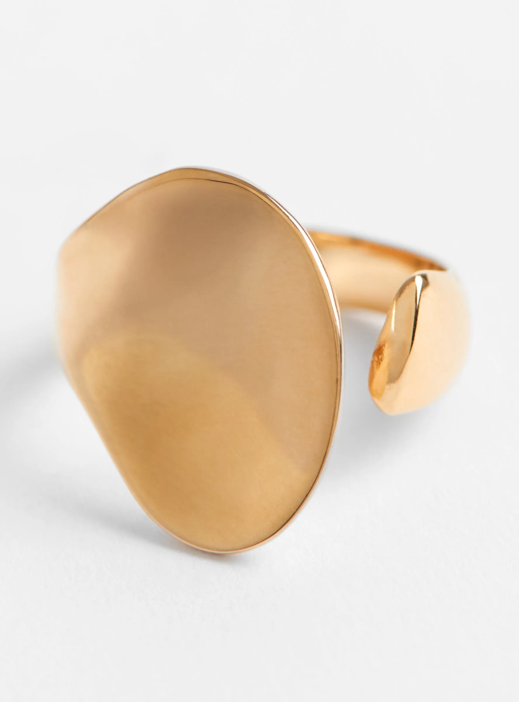 Soft Open Brass Concave Ring Gold Plated
