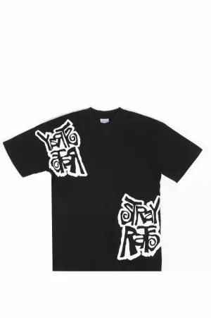 STRAY RATS FUNKY LOGO TEE BLACK