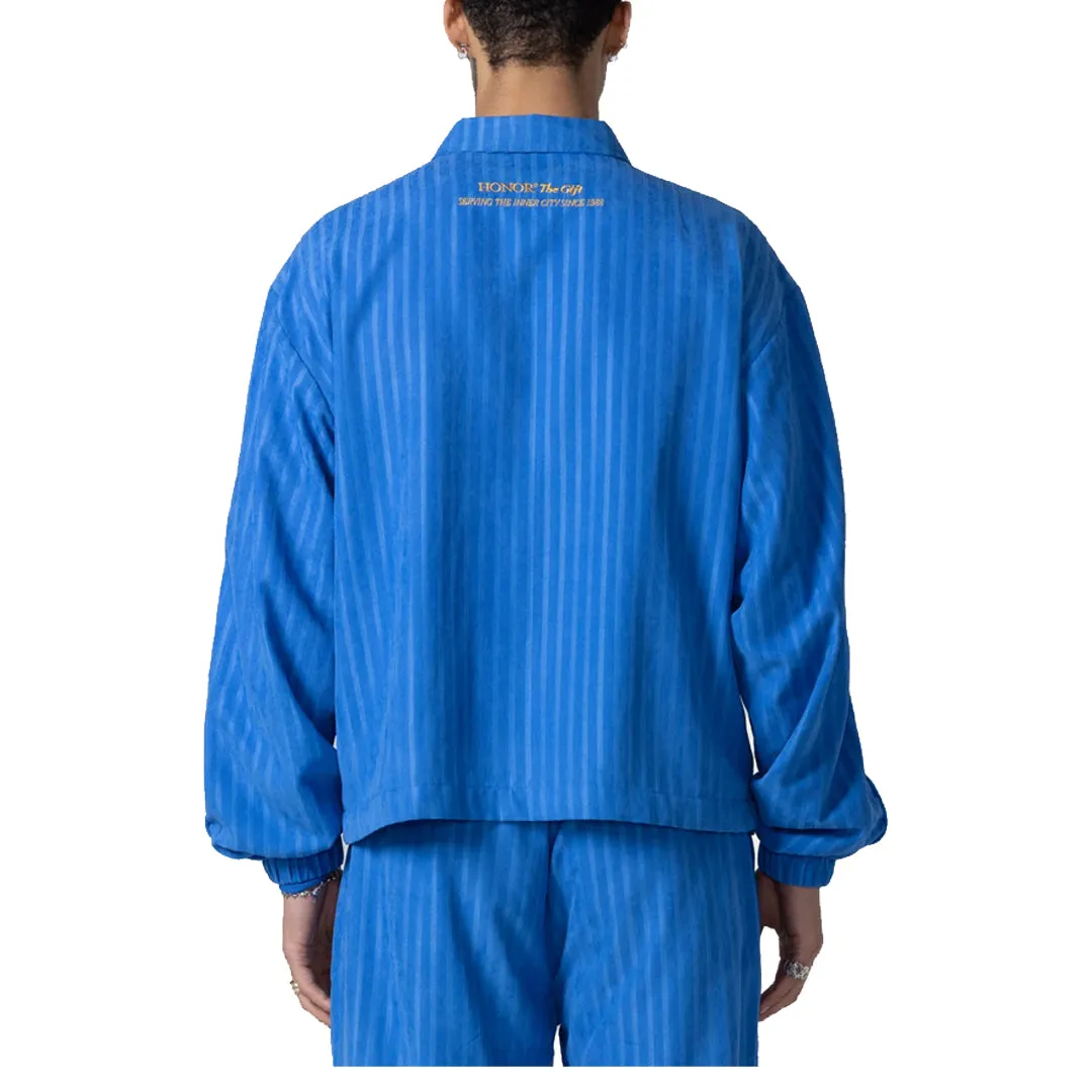 STRIPED ANORAK JACKET BLUE