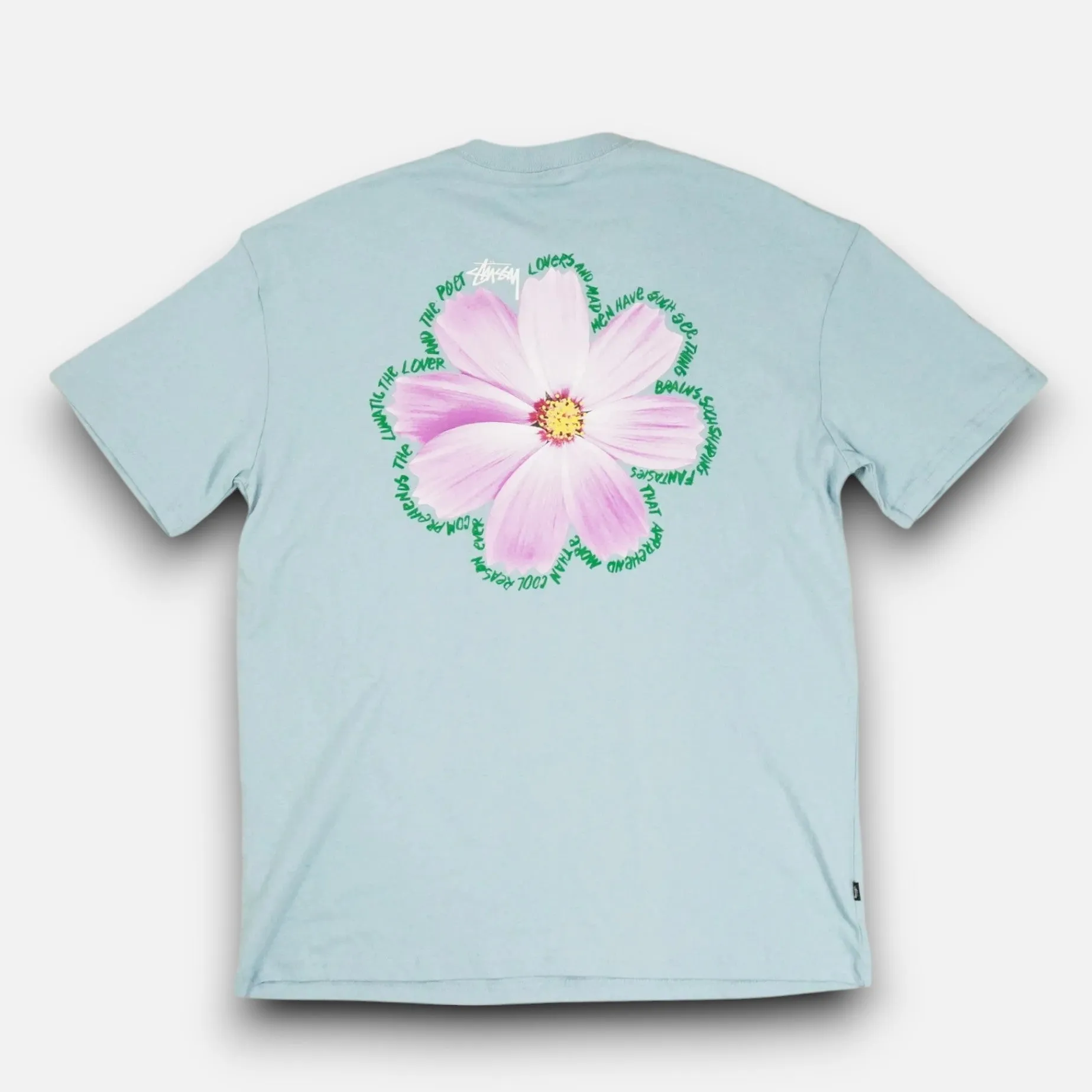 Stssy Blue Flower Graphic T-shirt