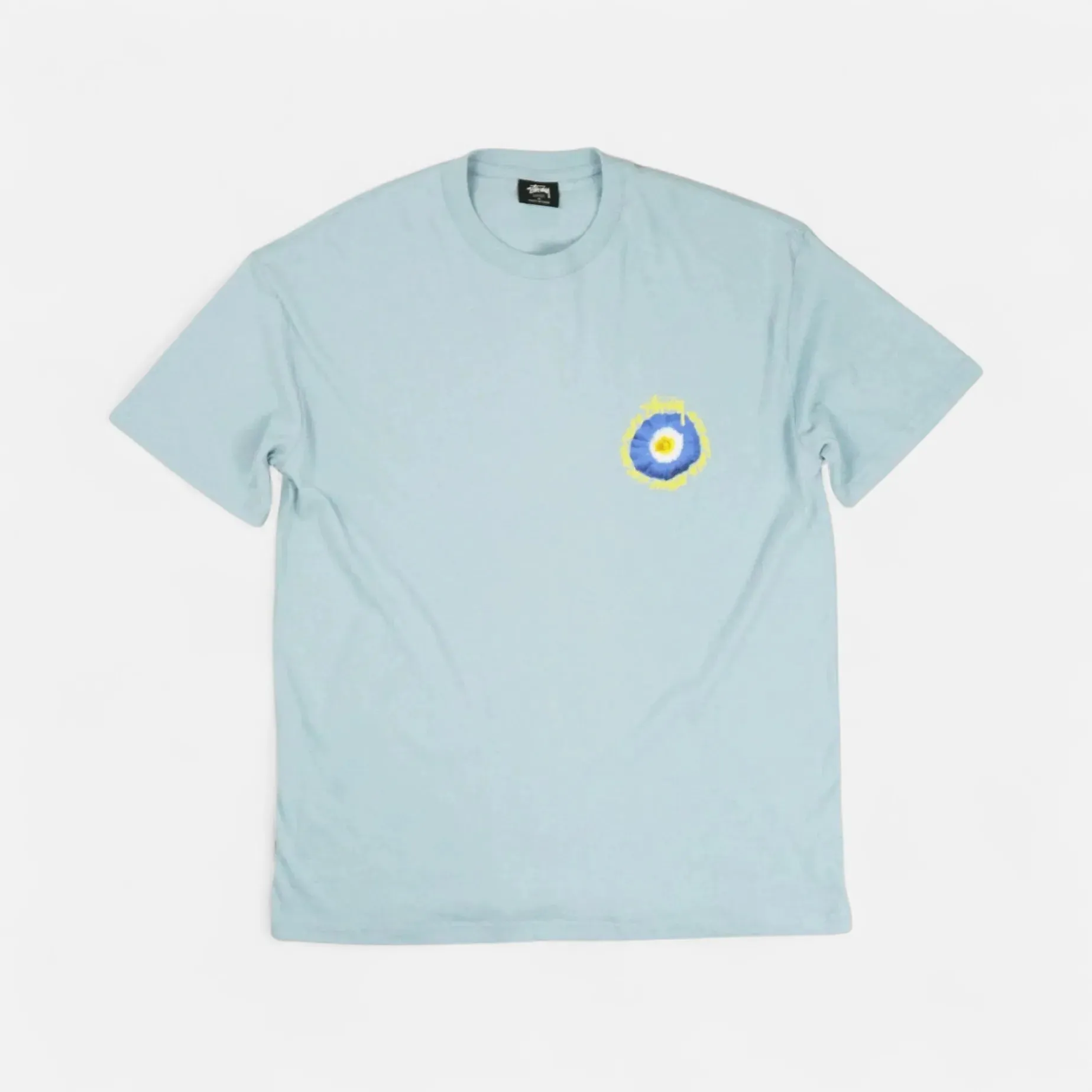 Stssy Blue Flower Graphic T-shirt