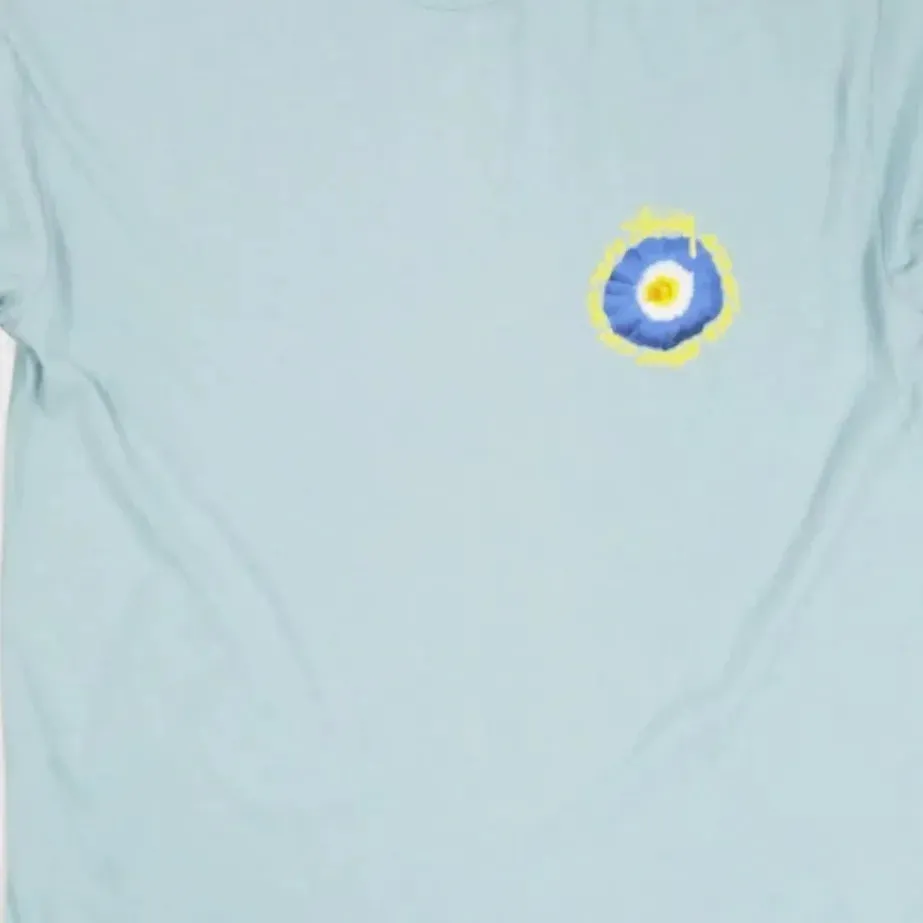 Stssy Blue Flower Graphic T-shirt