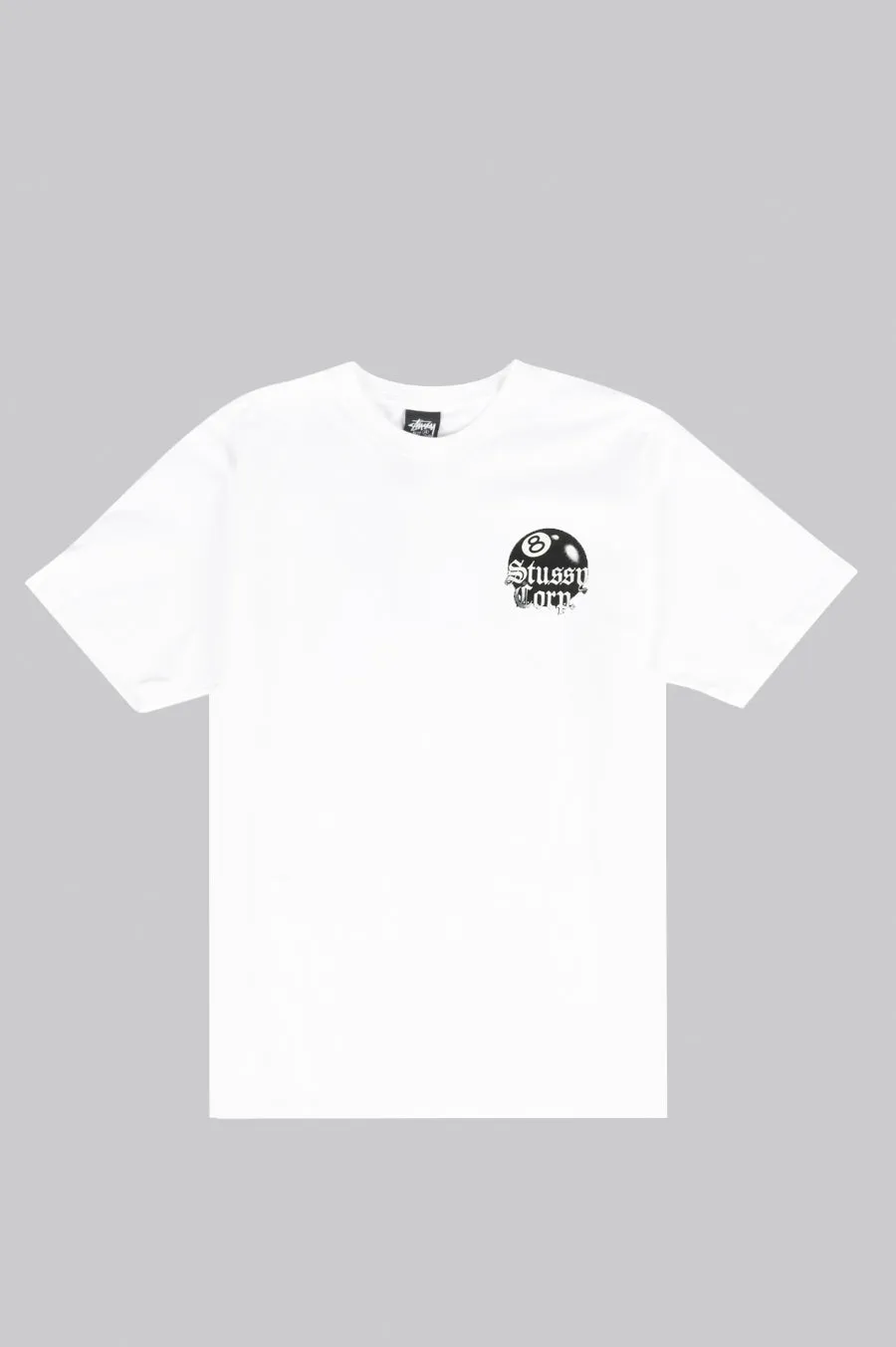 STUSSY 8 BALL CORP. TEE WHITE