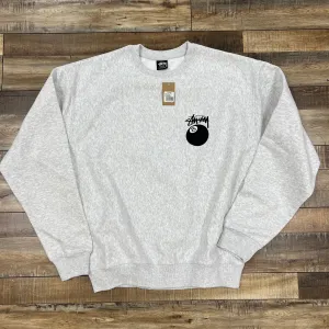 Stussy 8 Ball Crewneck Grey
