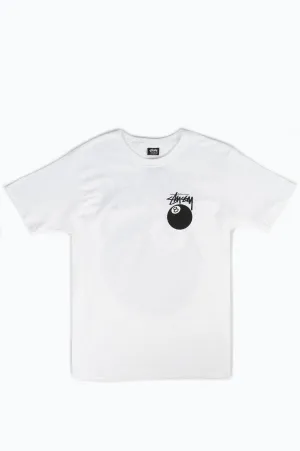 STUSSY 8 BALL TEE WHITE