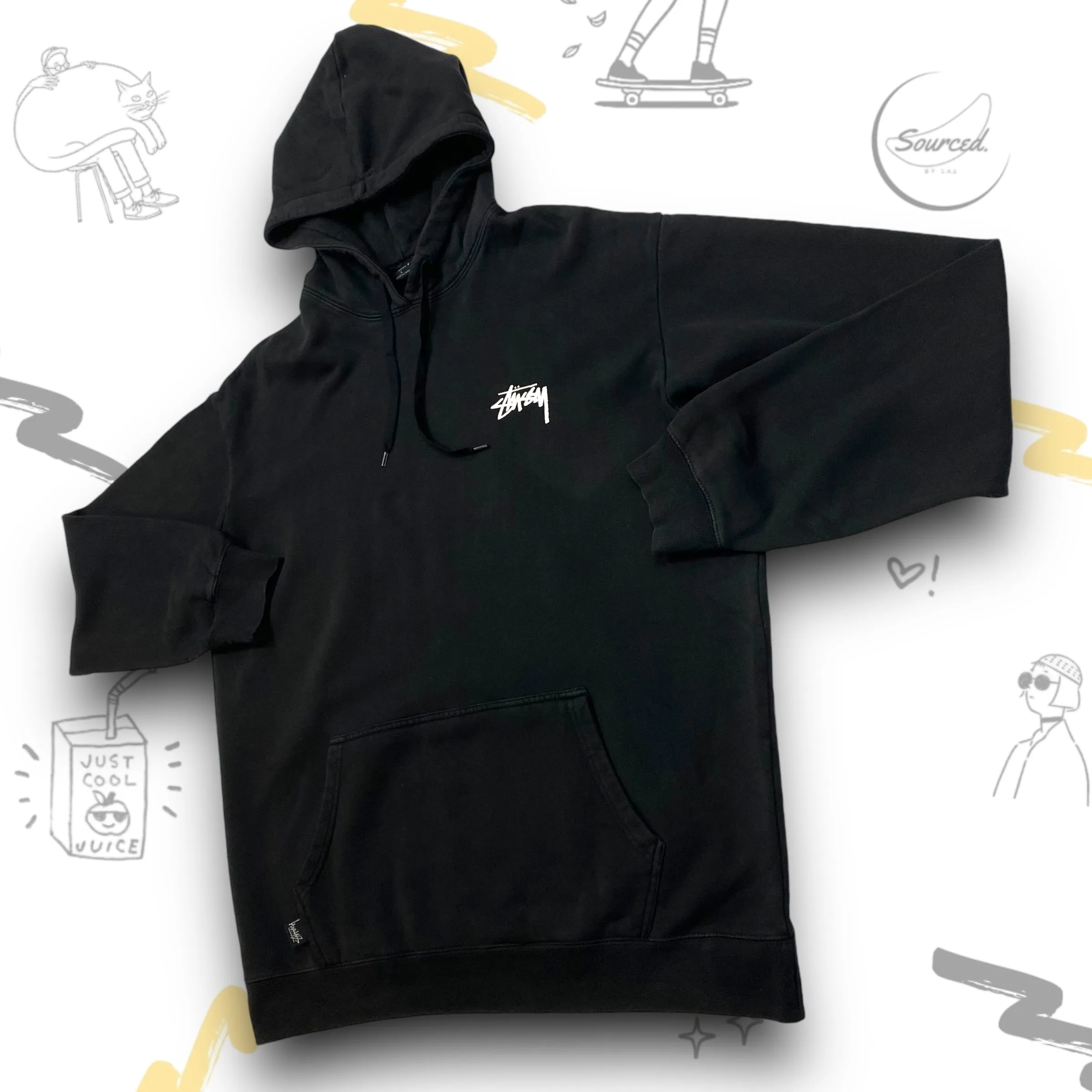 Stussy Blue Dice Hoodie Back Graphic