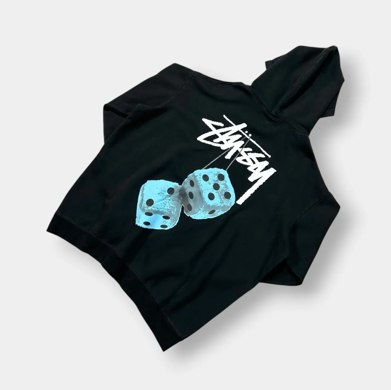 Stussy Blue Dice Hoodie Back Graphic