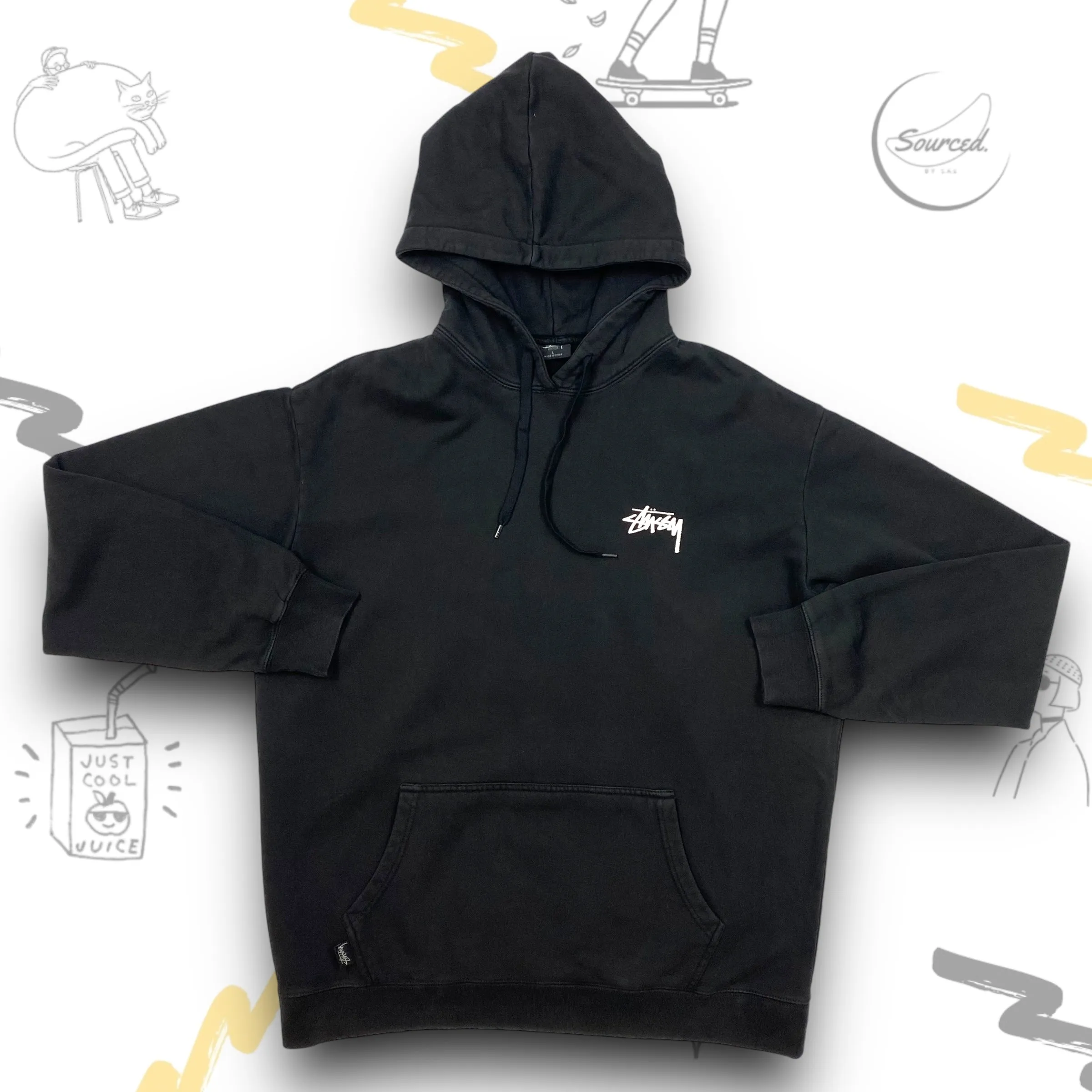 Stussy Blue Dice Hoodie Back Graphic