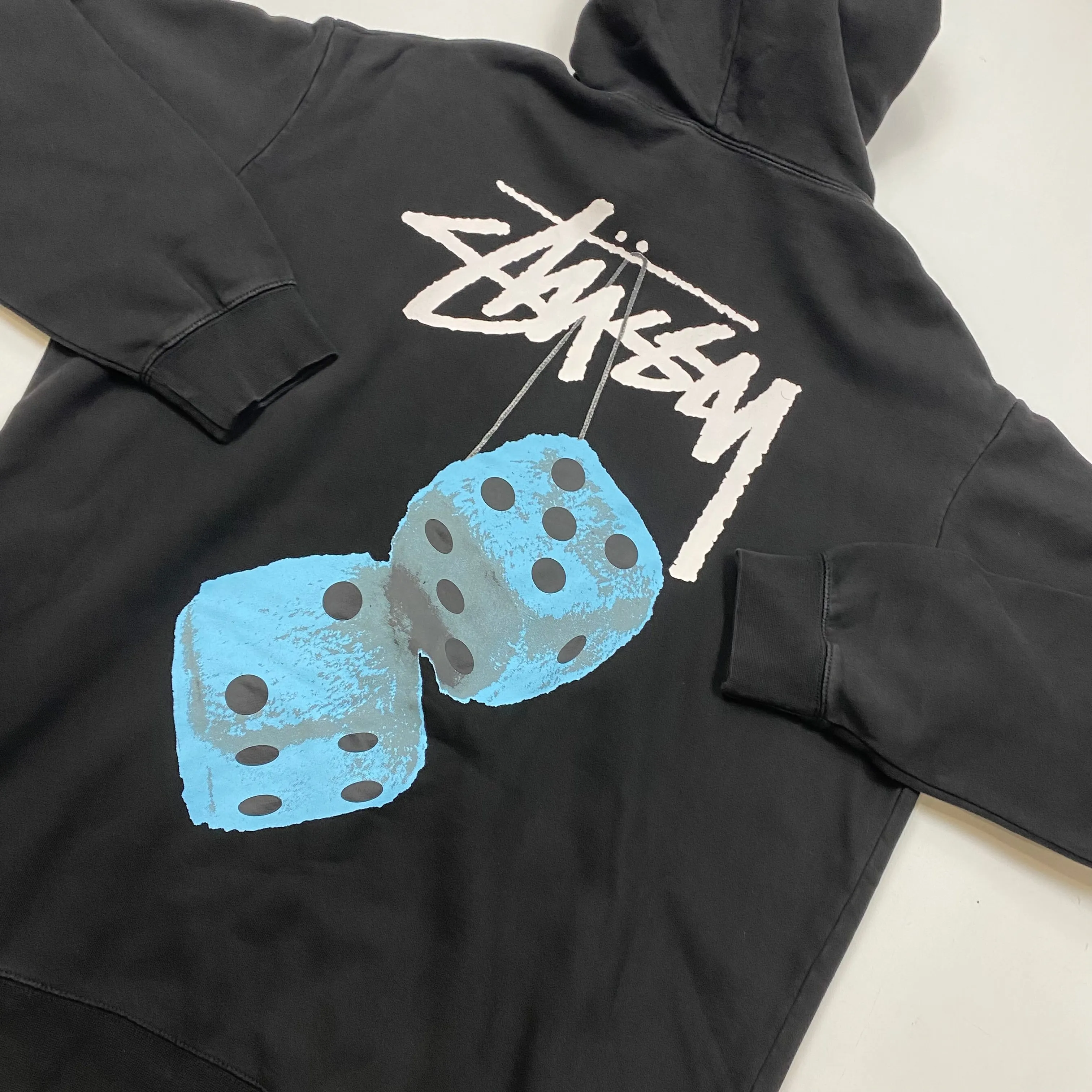 Stussy Blue Dice Hoodie Back Graphic