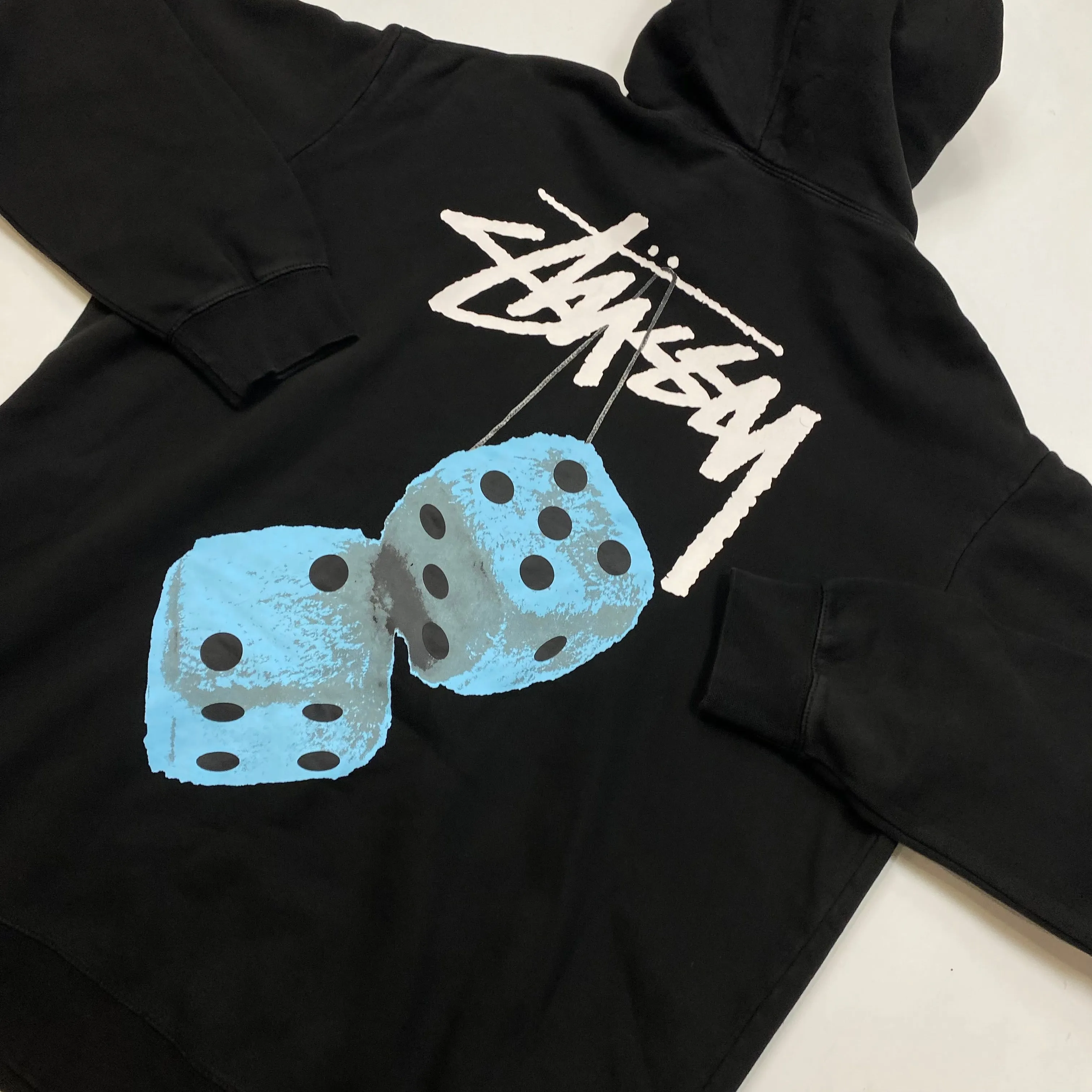Stussy Blue Dice Hoodie Back Graphic