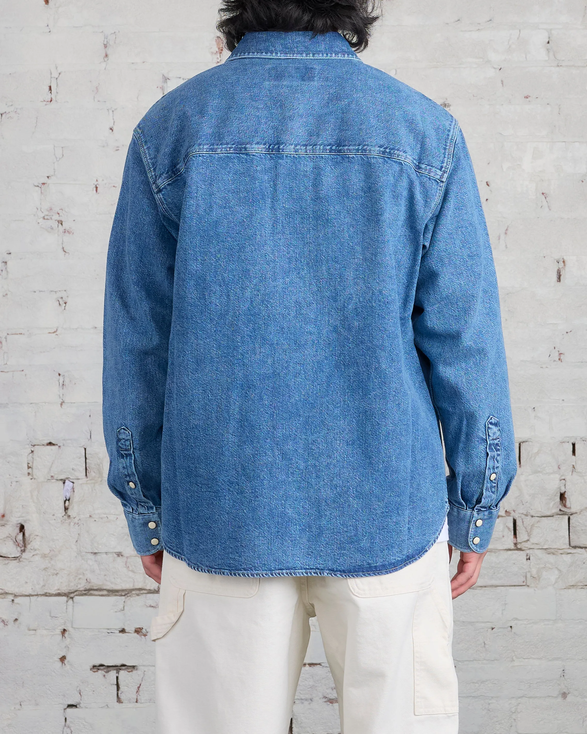 Stussy Boxy Western Snap Shirt Light Denim