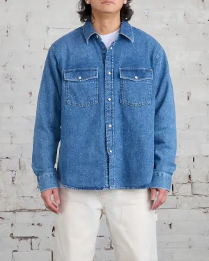 Stussy Boxy Western Snap Shirt Light Denim
