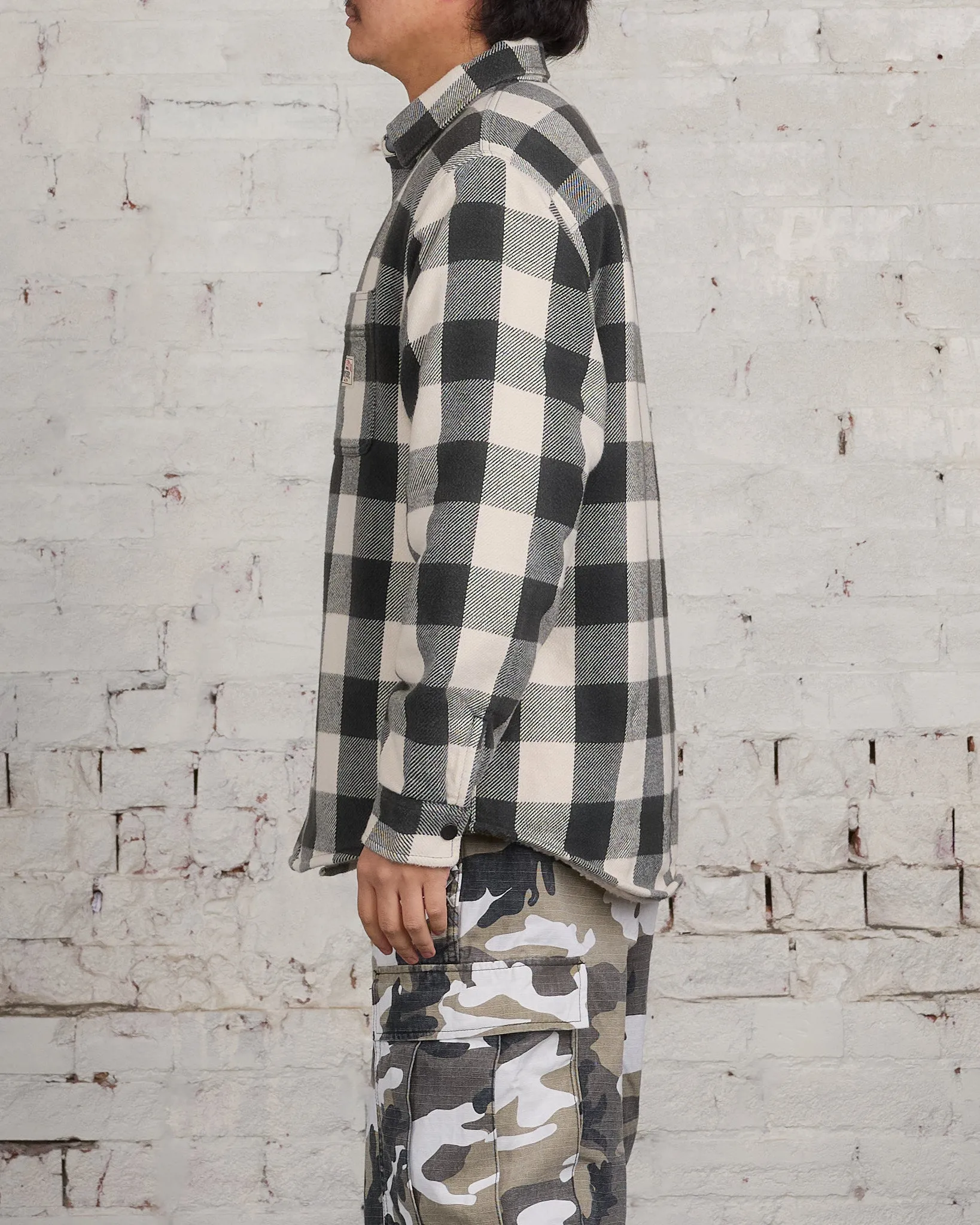 Stussy Buffalo Plaid Button Shirt Bone
