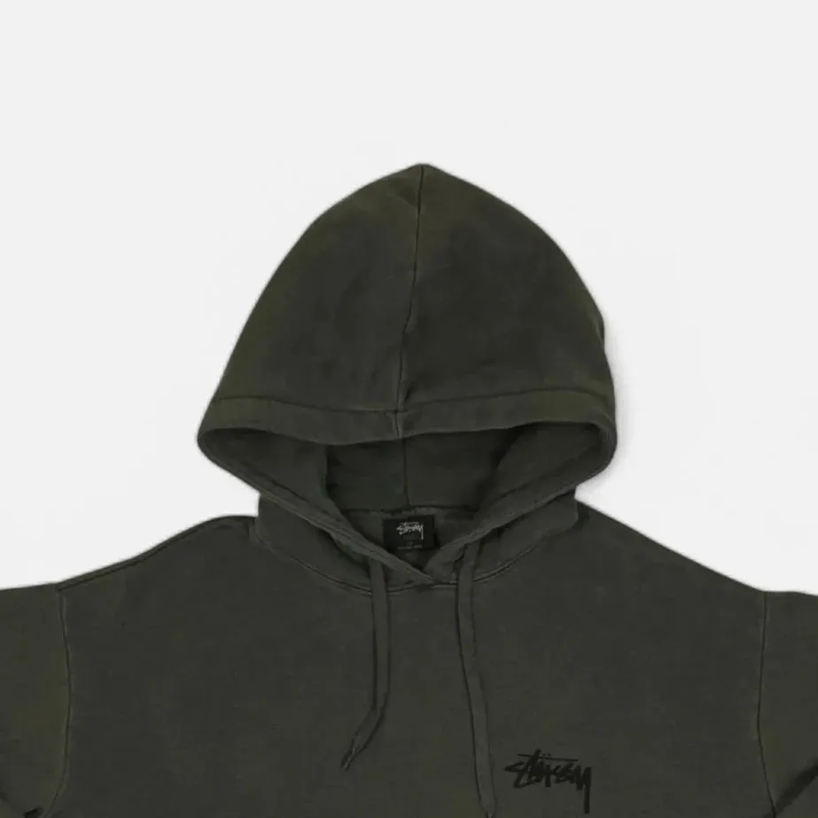 Stussy Charcoal Grey Hoodie with White Dice Graphic