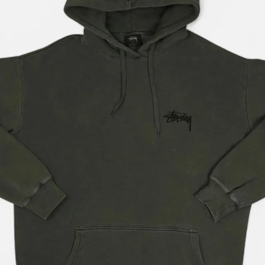 Stussy Charcoal Grey Hoodie with White Dice Graphic