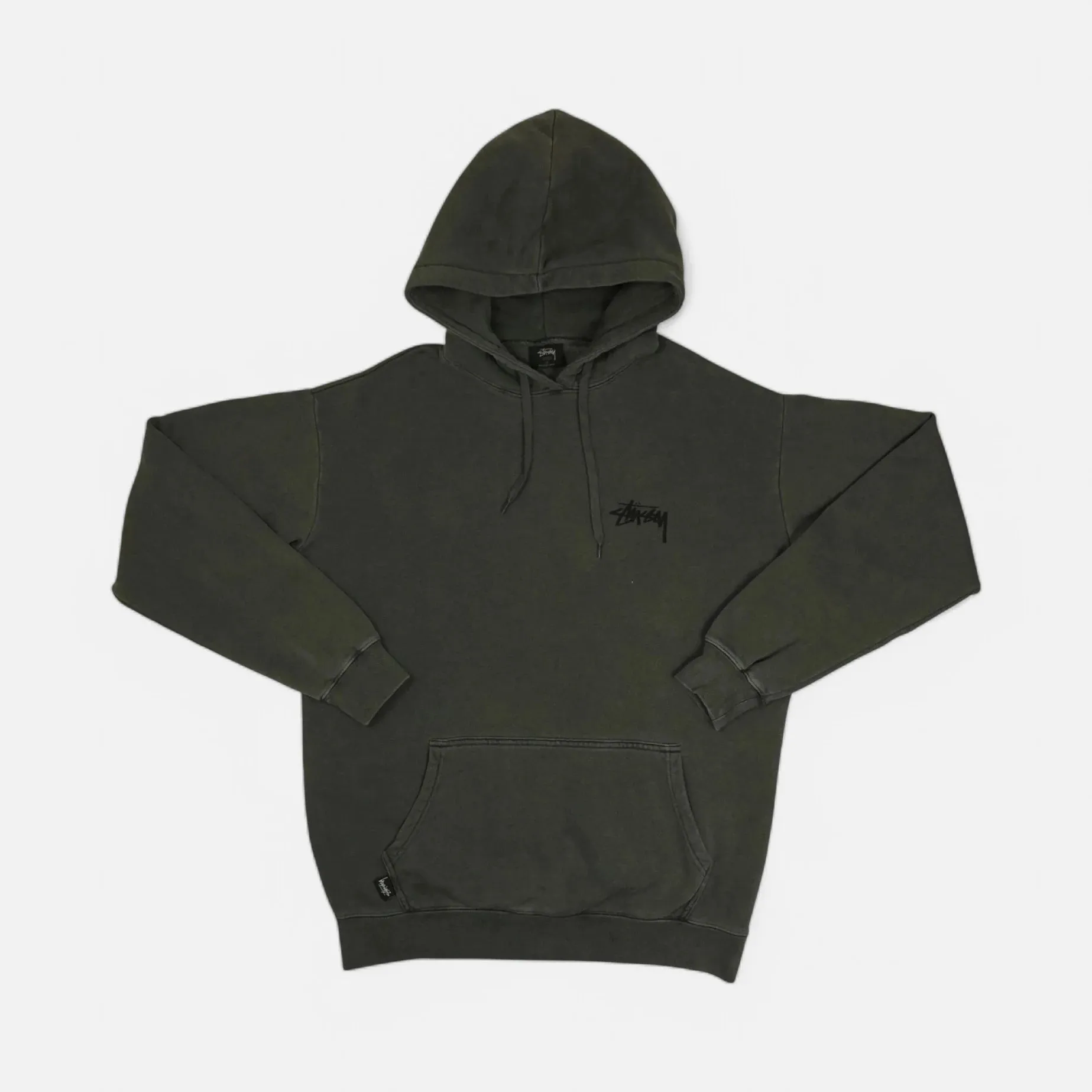 Stussy Charcoal Grey Hoodie with White Dice Graphic