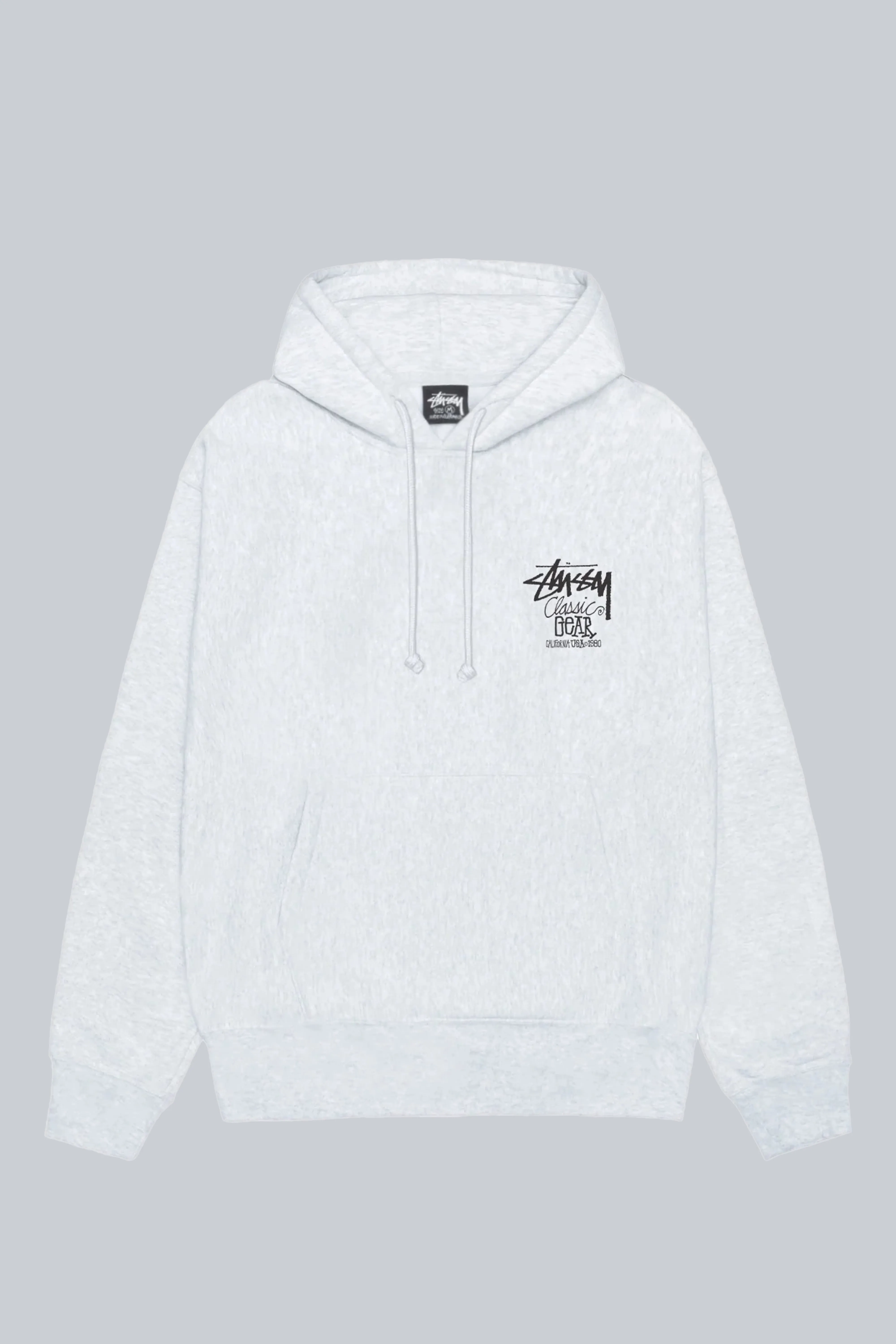 STUSSY CLASSIC GEAR HOODIE ASH HEATHER