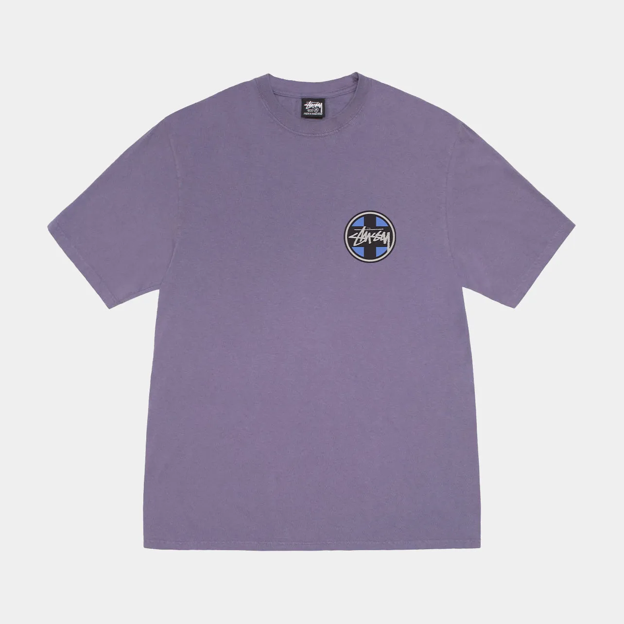 STUSSY CROSS DOT PIGMENT DYED TEE - GRAPE