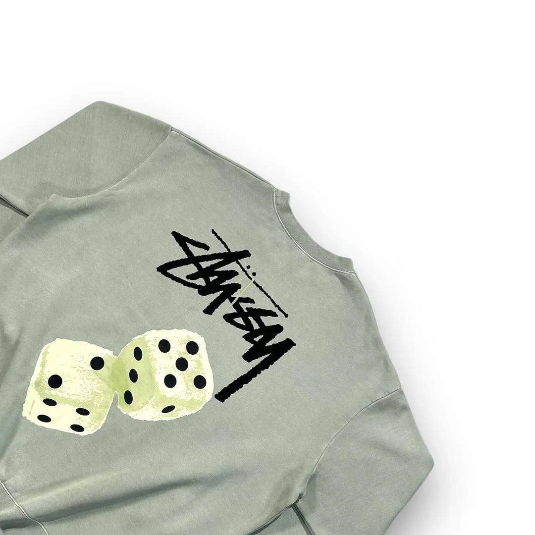 Stussy Green Sweatshirt with Green Dice Graphic
