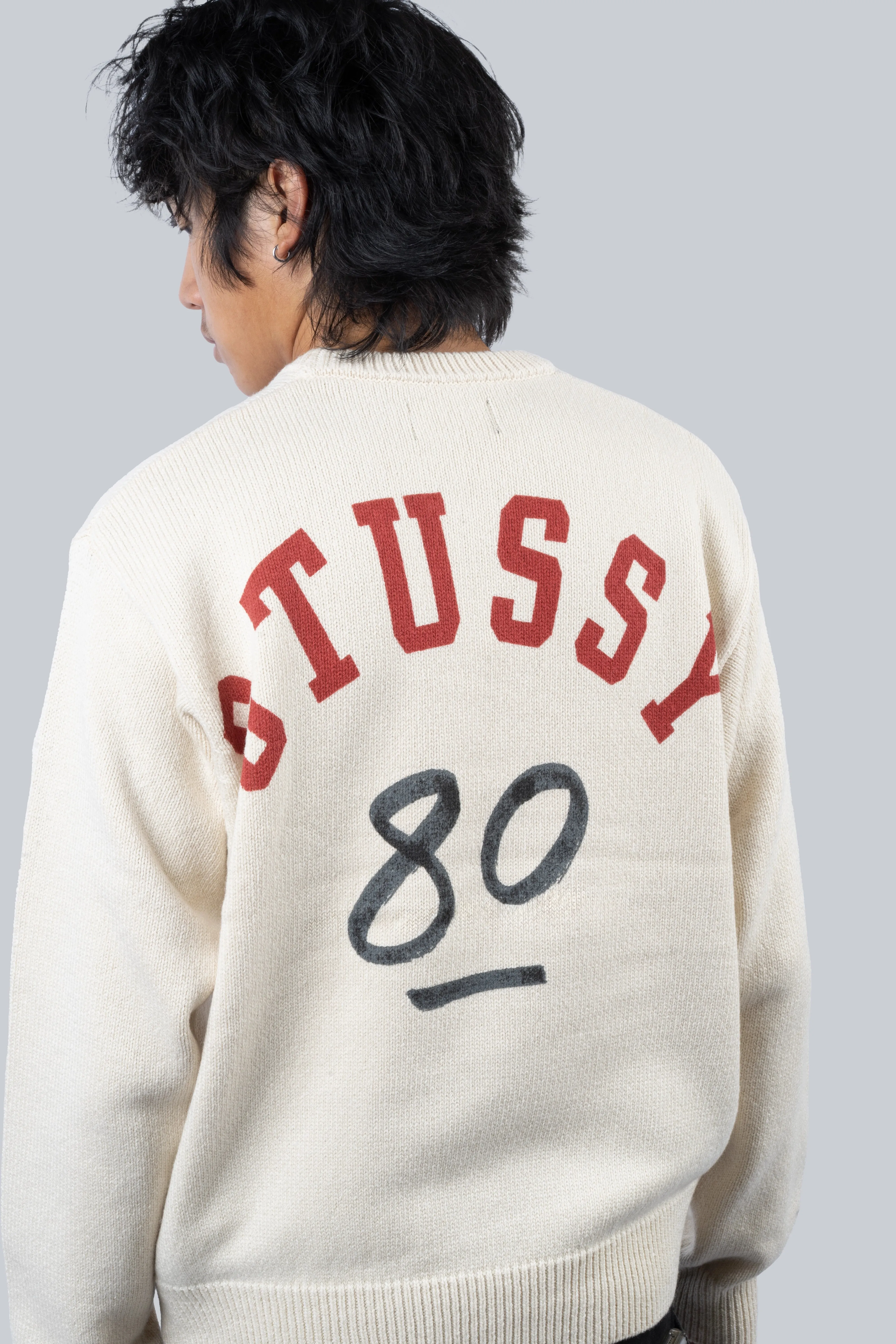 STUSSY HANDWRITTEN SWEATER NATURAL