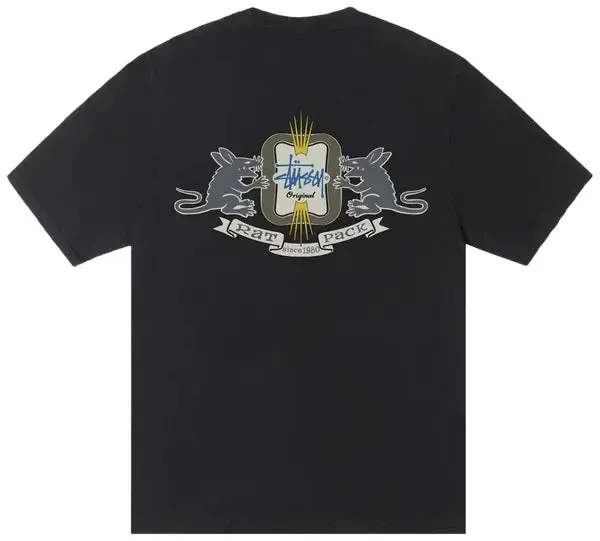 Stussy Homebrew Pig. Dyed Tee Black