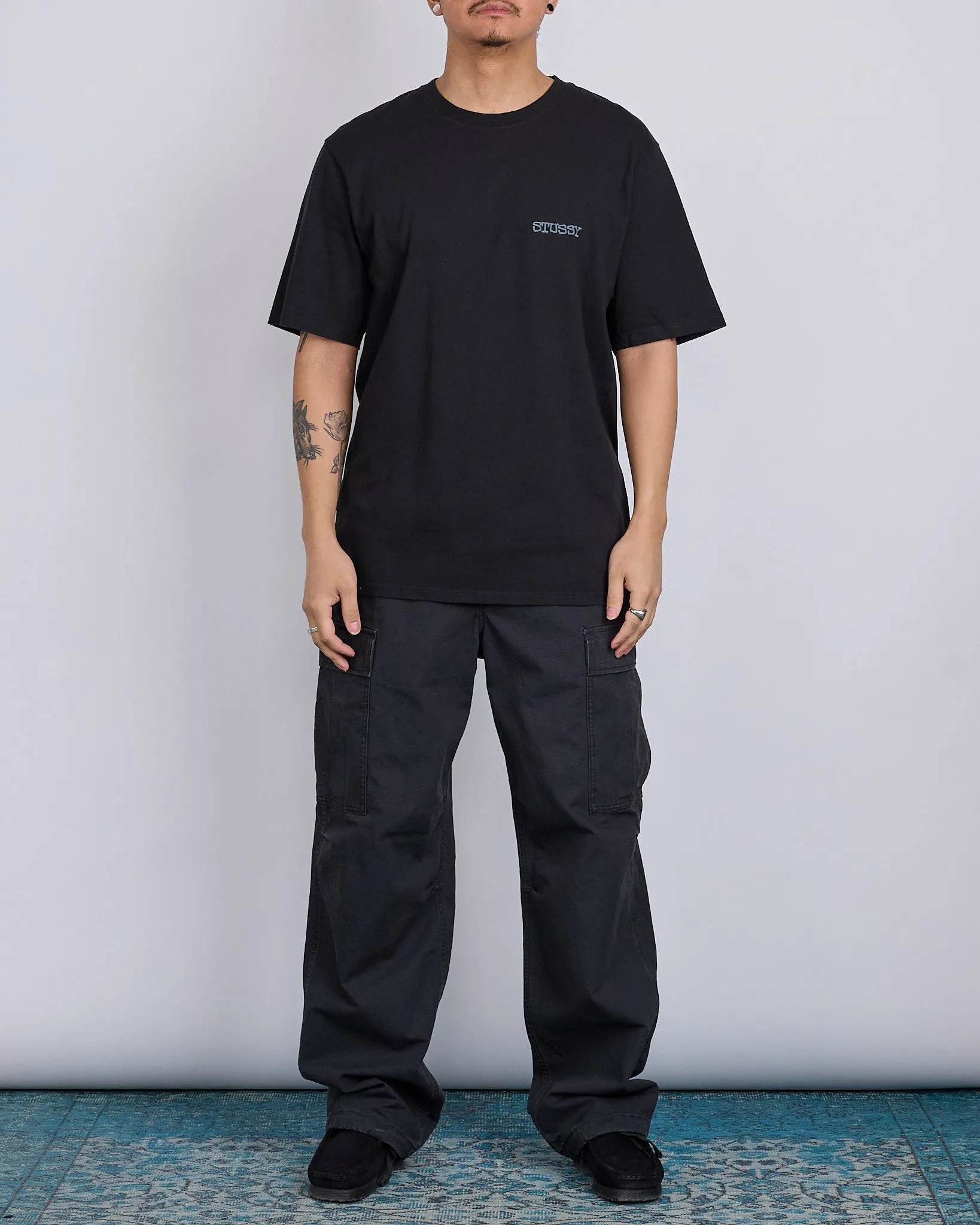 Stussy Jumbo Pigment Dyed T-Shirt Black