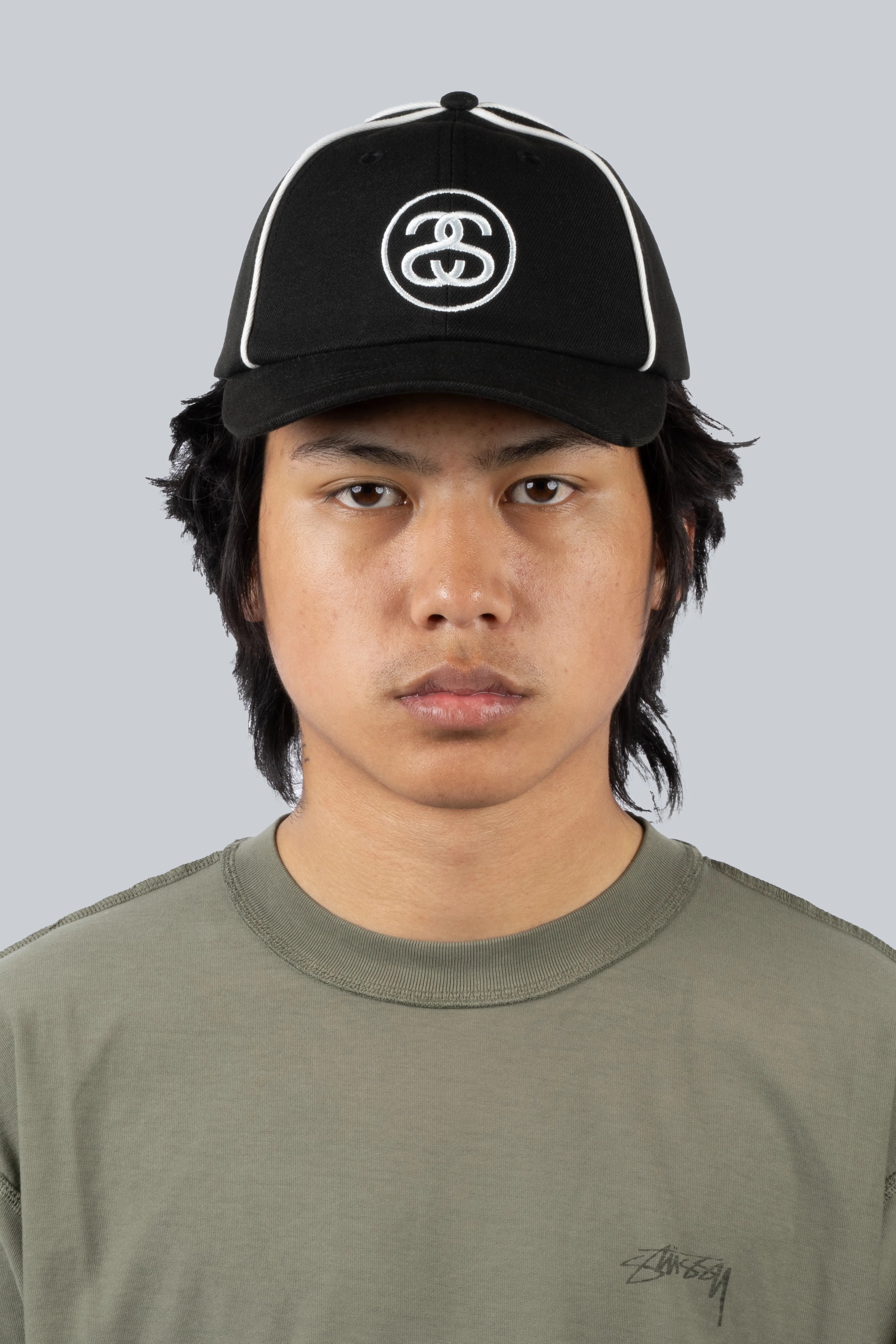 STUSSY LP PIPING CAP BLACK