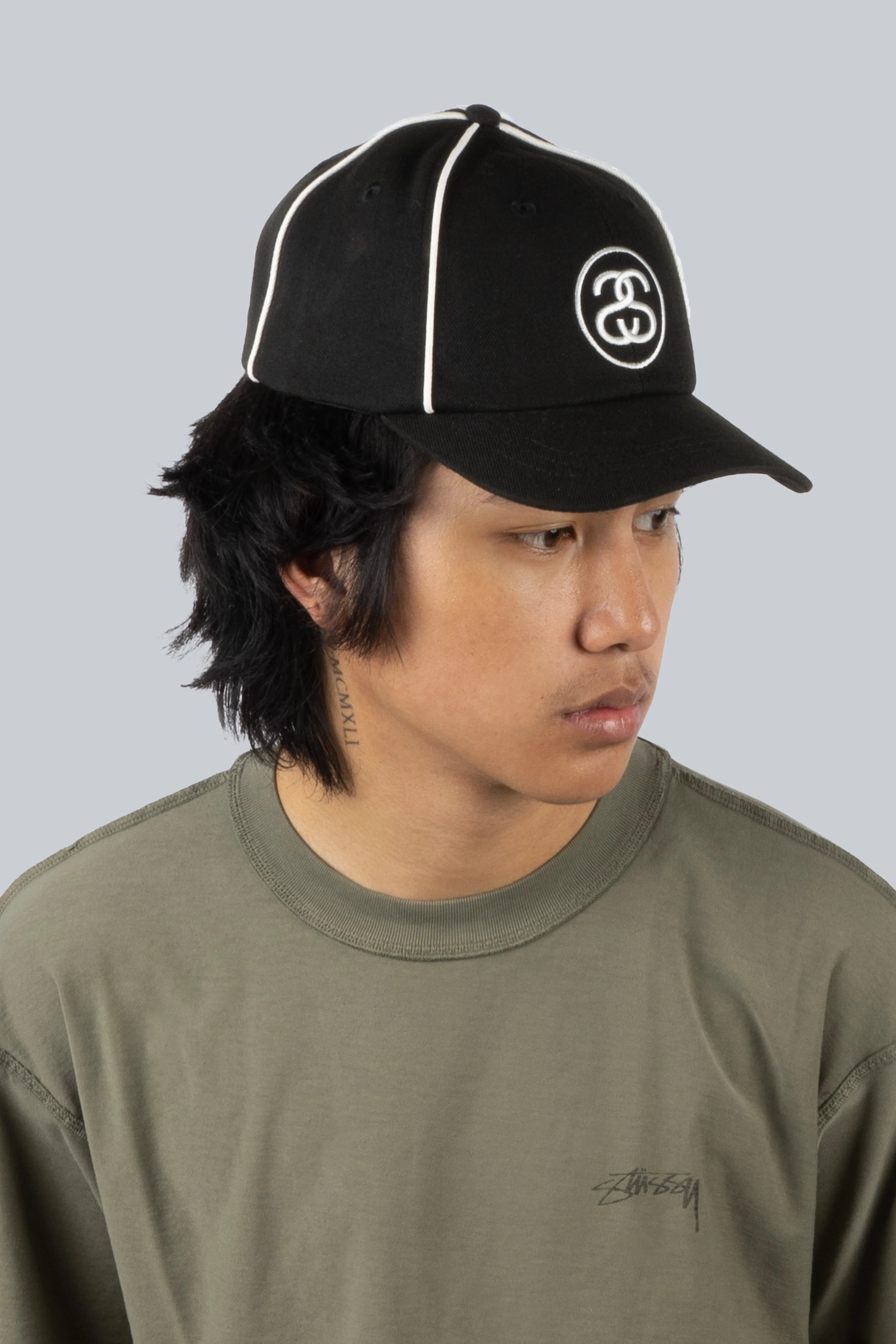 STUSSY LP PIPING CAP BLACK