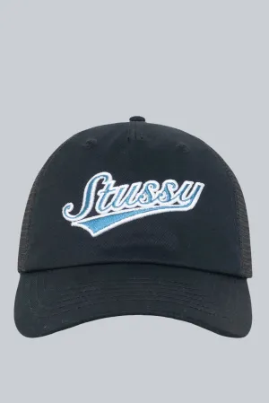 STUSSY LP TRUCKER ATHLETIC CAP BLACK