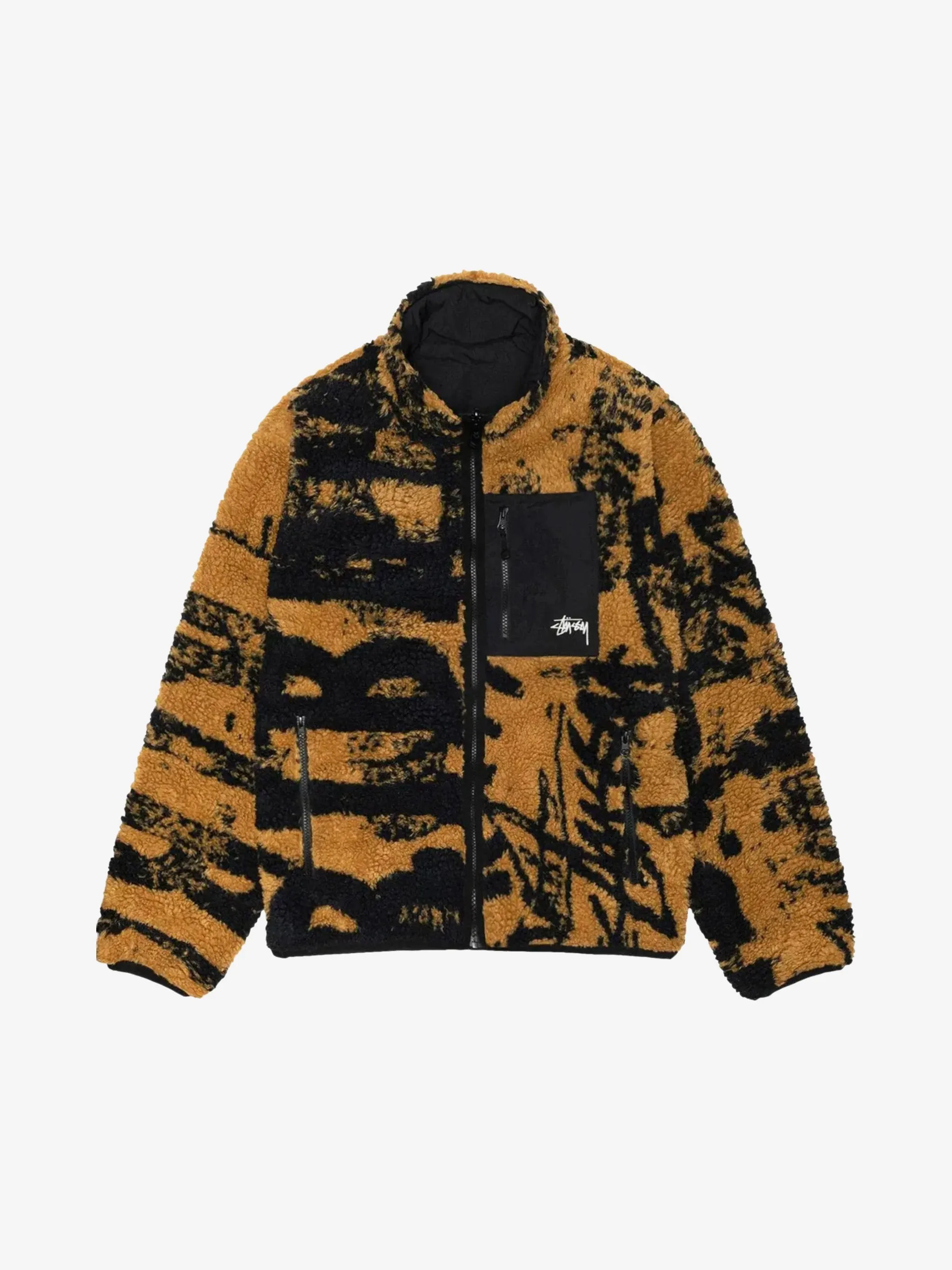 STUSSY - Men Sherpa Reversible Stamp Jacket