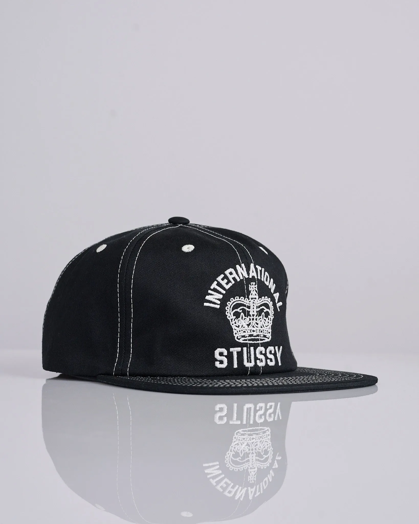Stussy Mid Depth Int. Crown Strapback Cap Black