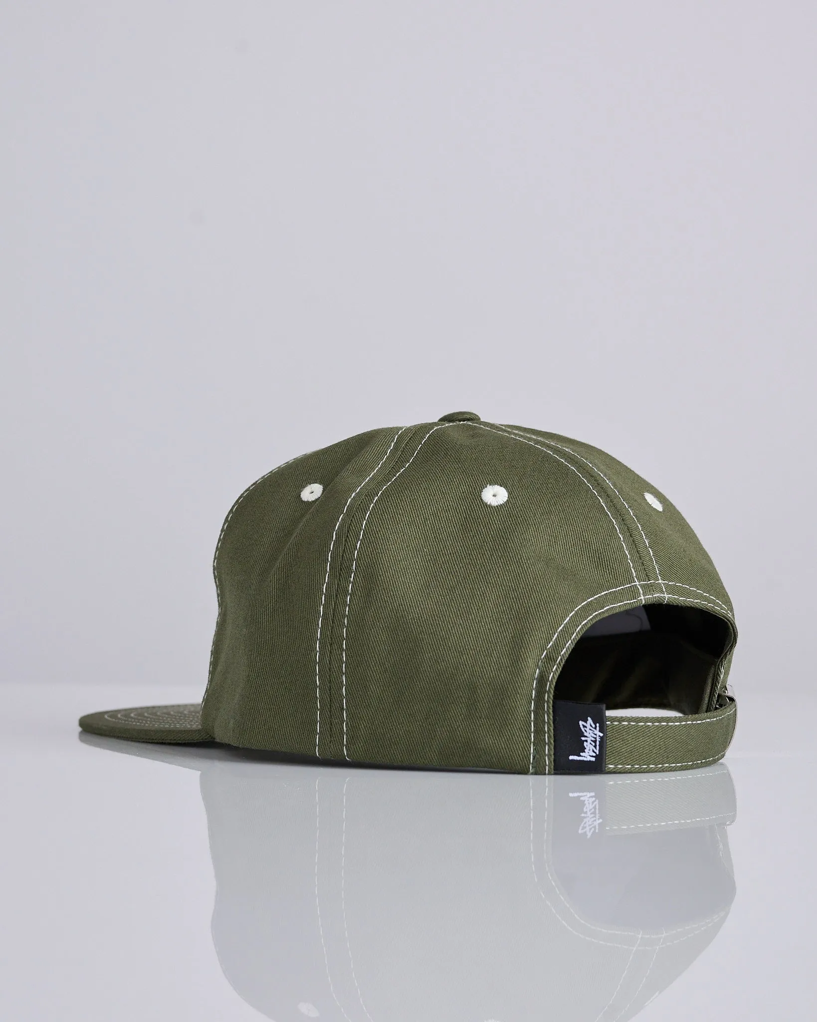 Stussy Mid Depth Int. Crown Strapback Cap Dark Olive