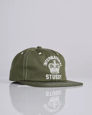 Stussy Mid Depth Int. Crown Strapback Cap Dark Olive