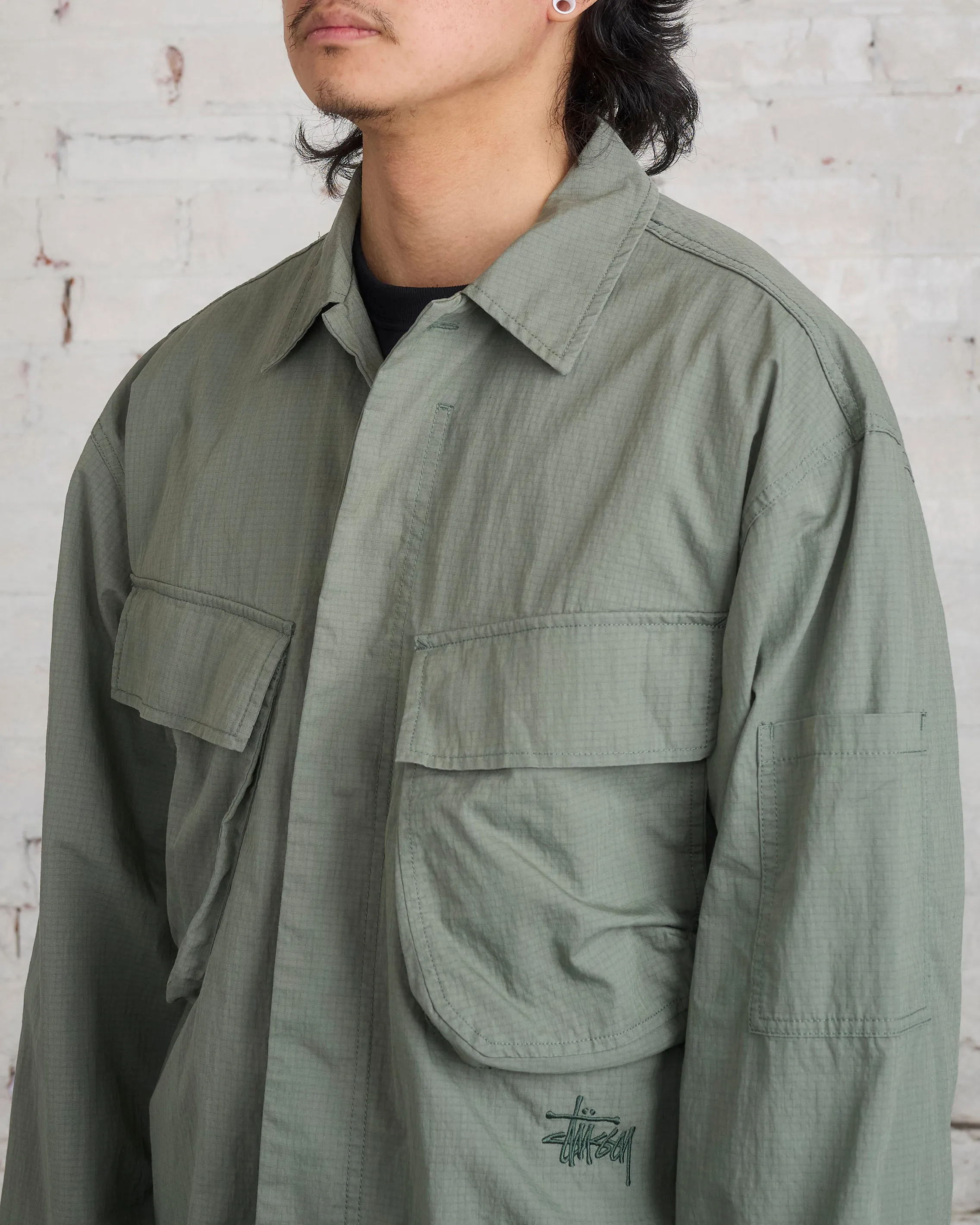 Stussy Military Overshirt Jacket Olive