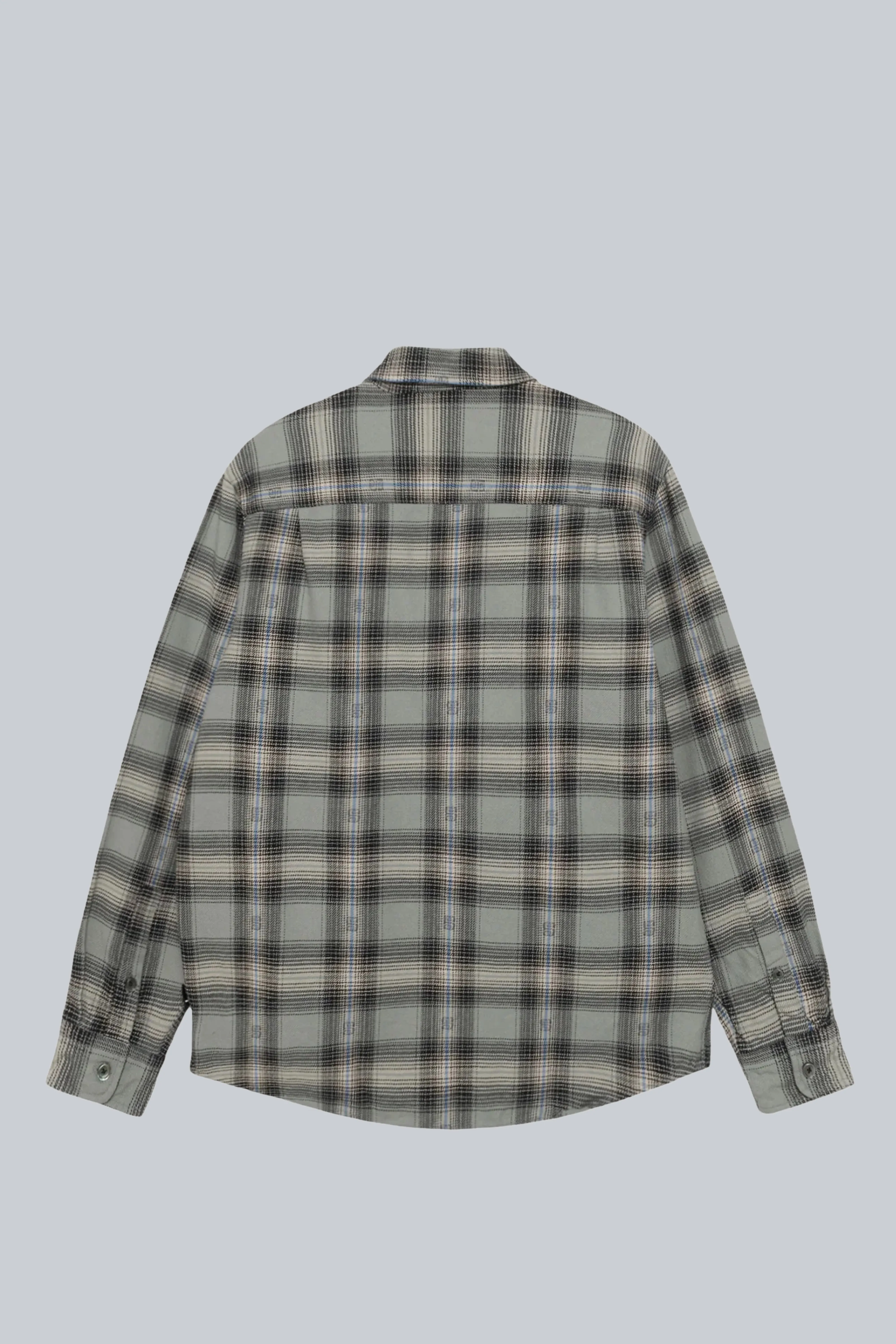 STUSSY MOTIF PLAID SHIRT GREY