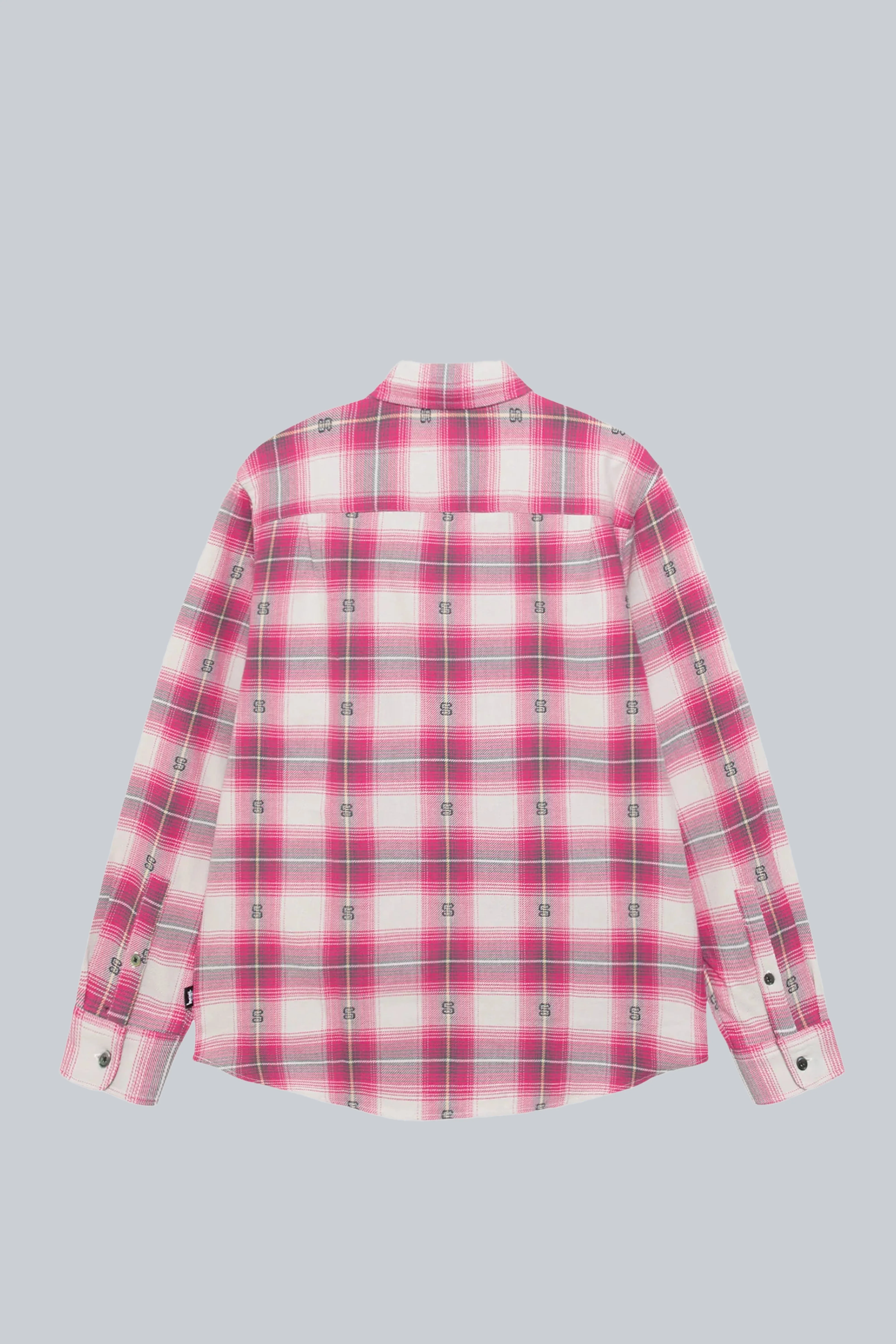 STUSSY MOTIF PLAID SHIRT PINK