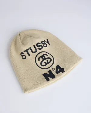 Stussy Number 4 Skullcap Beanie Bone