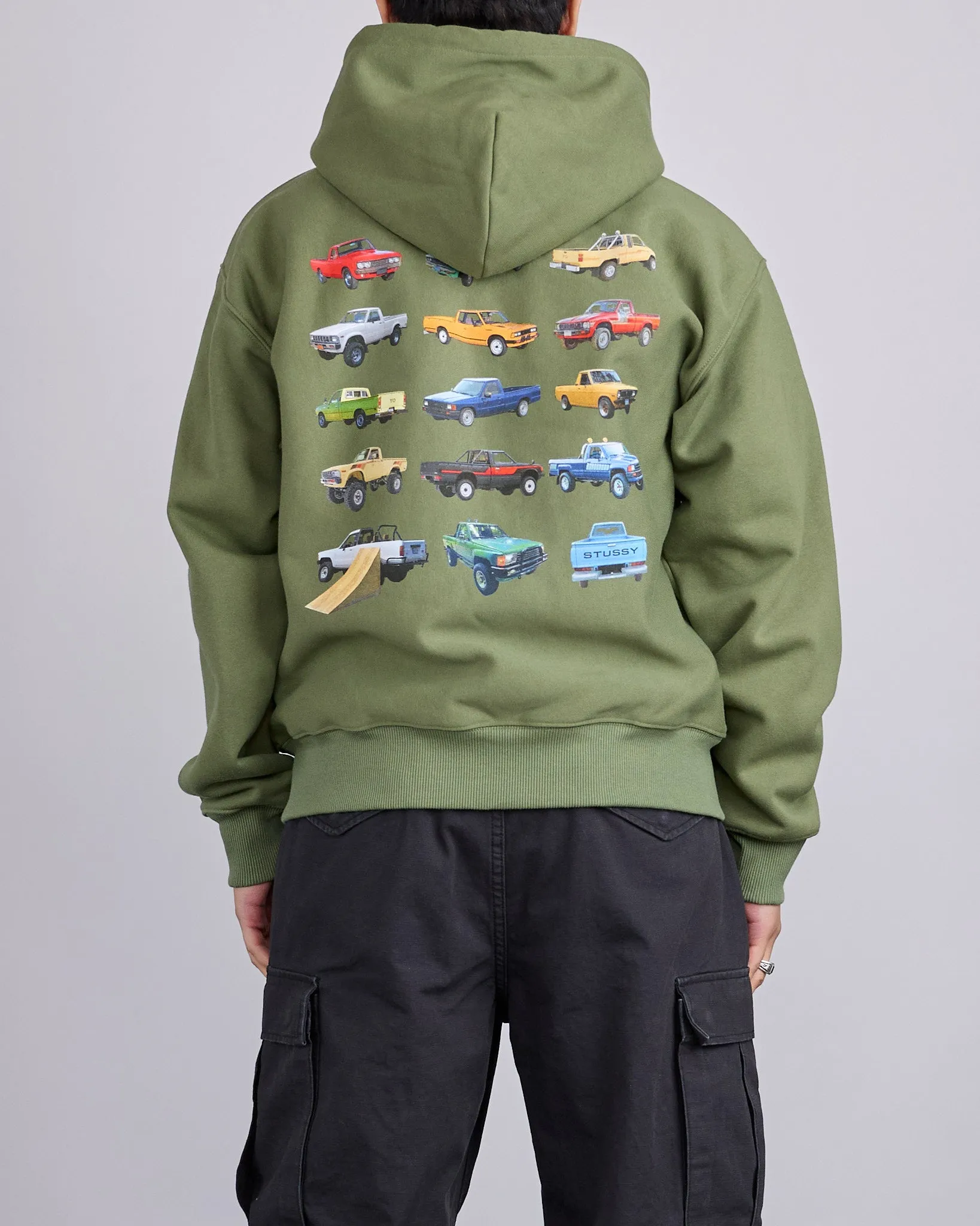 Stussy Pick-Up Hooded Zip Sweatshirt Olive