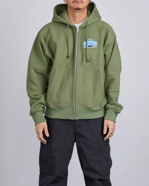 Stussy Pick-Up Hooded Zip Sweatshirt Olive