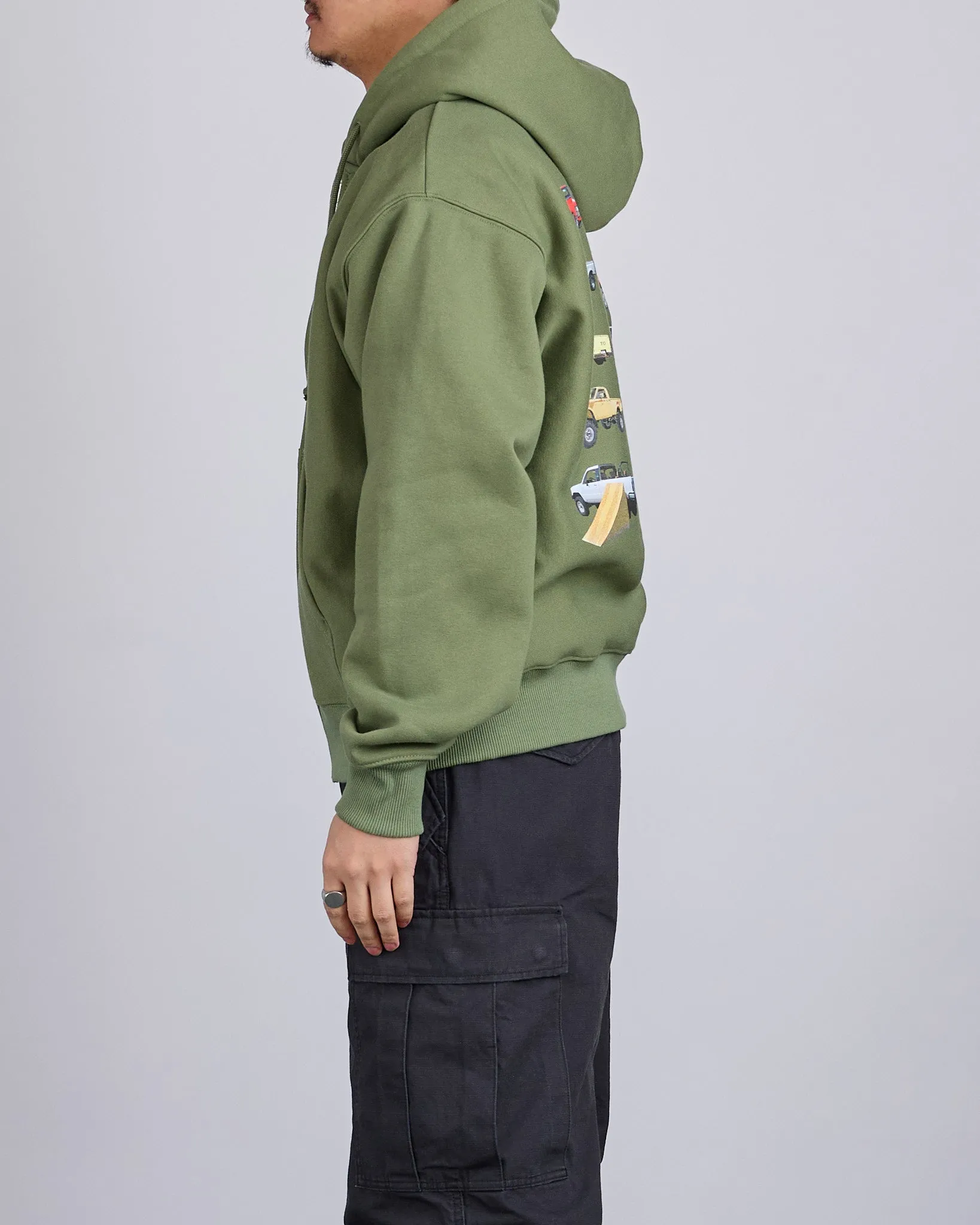 Stussy Pick-Up Hooded Zip Sweatshirt Olive