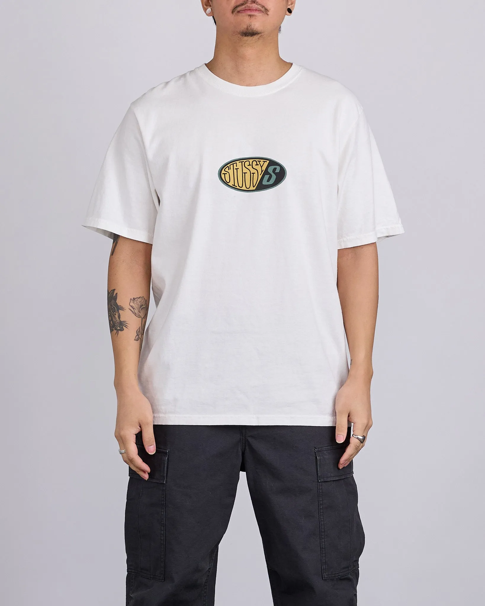 Stussy Pitstop Pigment Dyed T-Shirt Natural