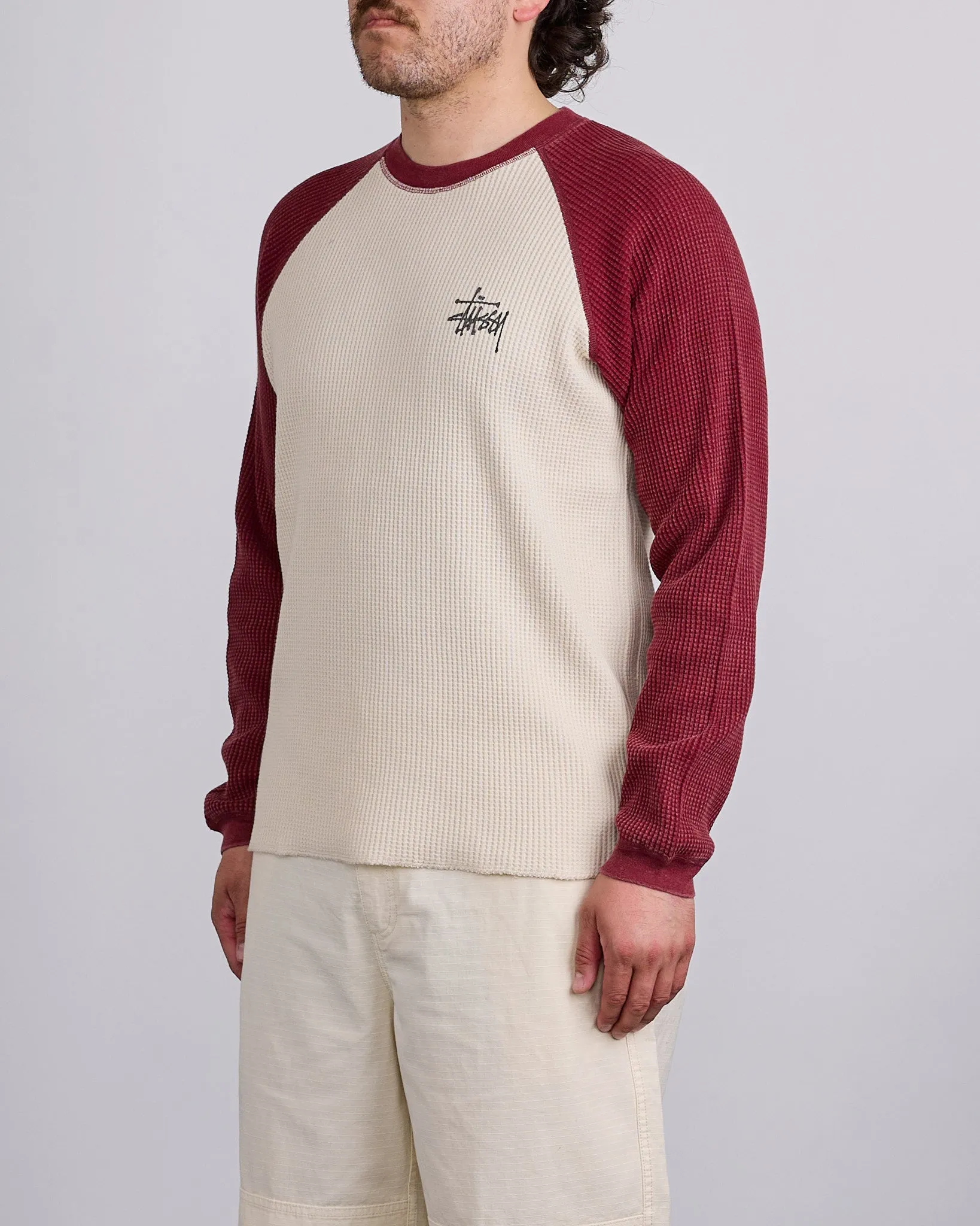 Stussy Raglan Thermal 2 Tone Off White