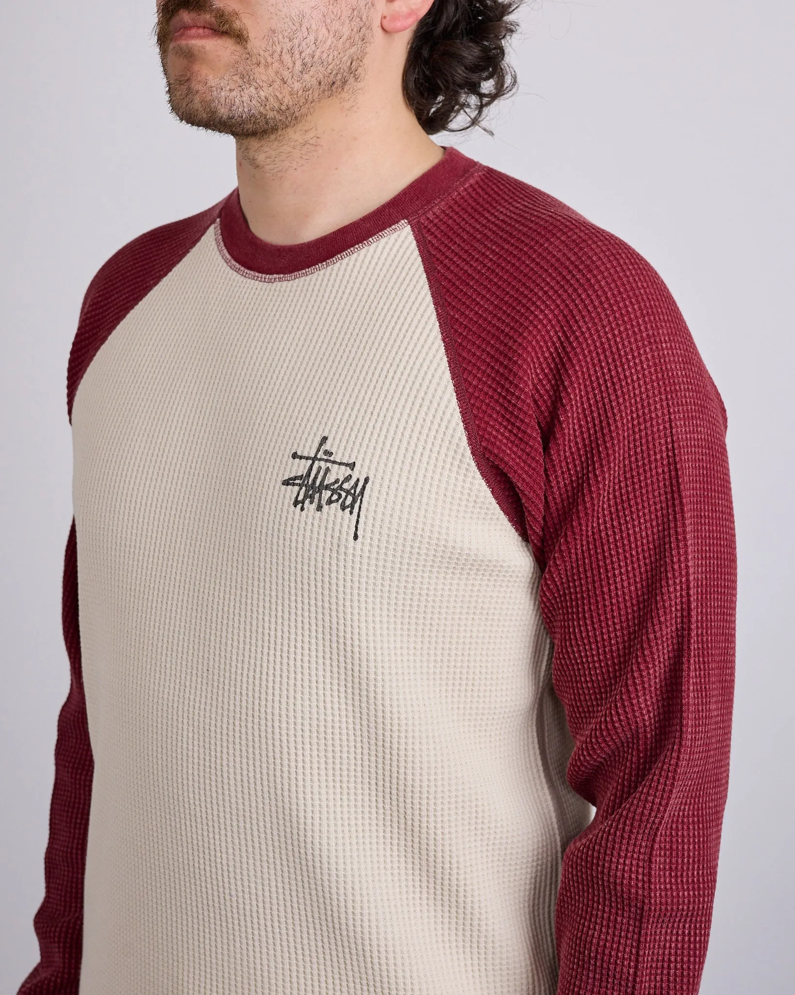 Stussy Raglan Thermal 2 Tone Off White