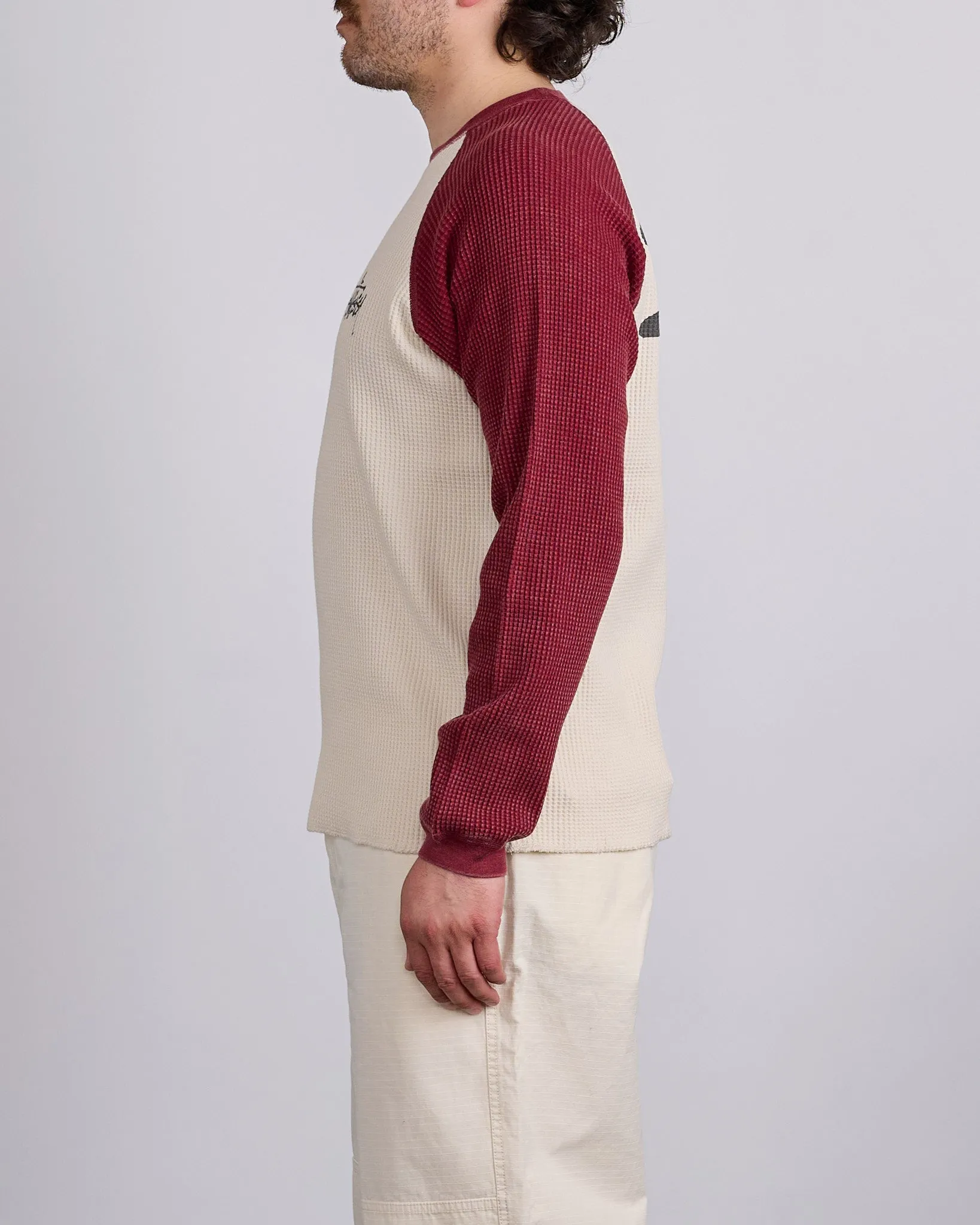 Stussy Raglan Thermal 2 Tone Off White