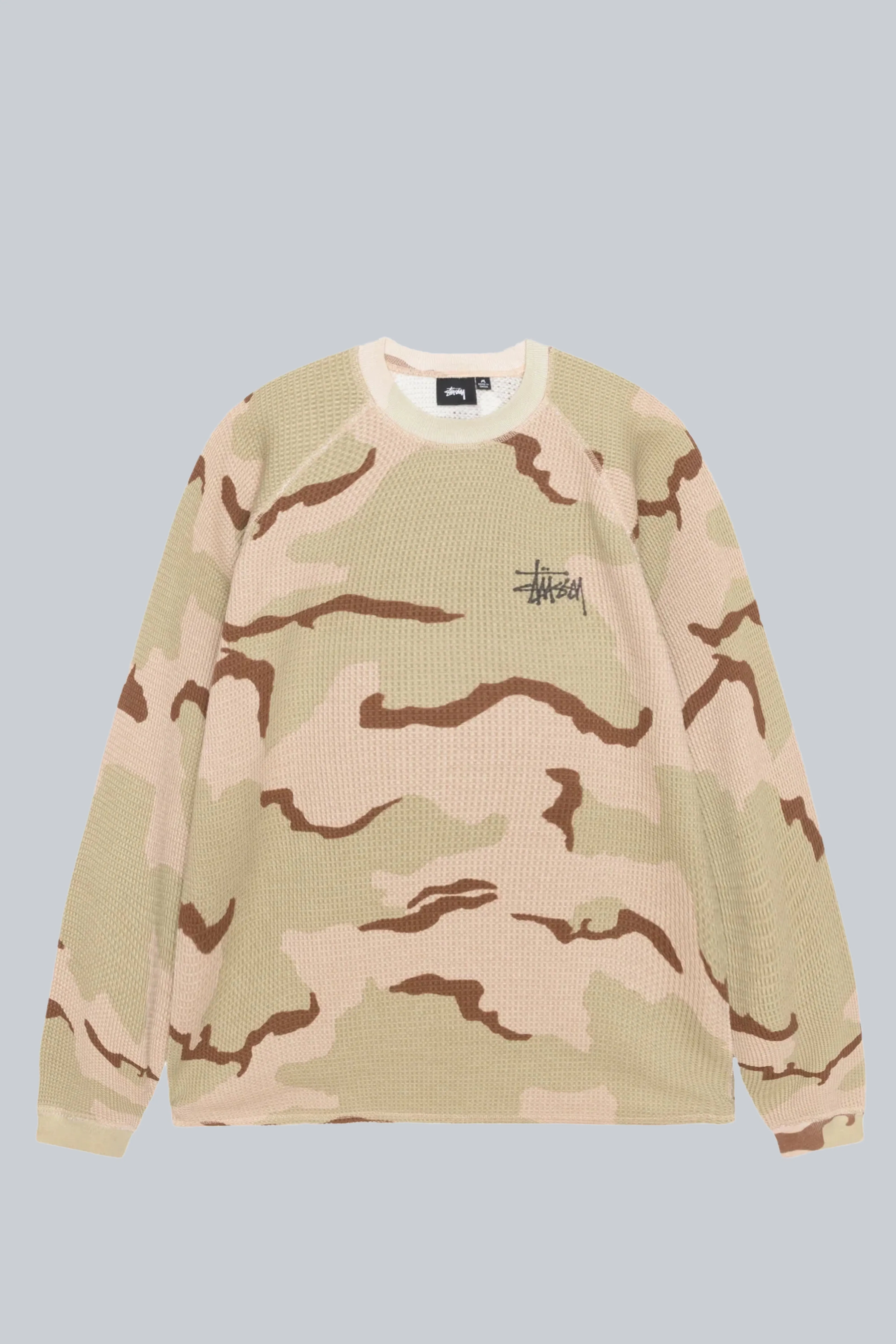 STUSSY RAGLAN THERMAL LONGSLEEVE SAND CAMO
