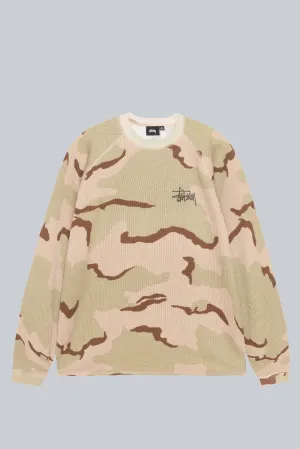 STUSSY RAGLAN THERMAL LONGSLEEVE SAND CAMO