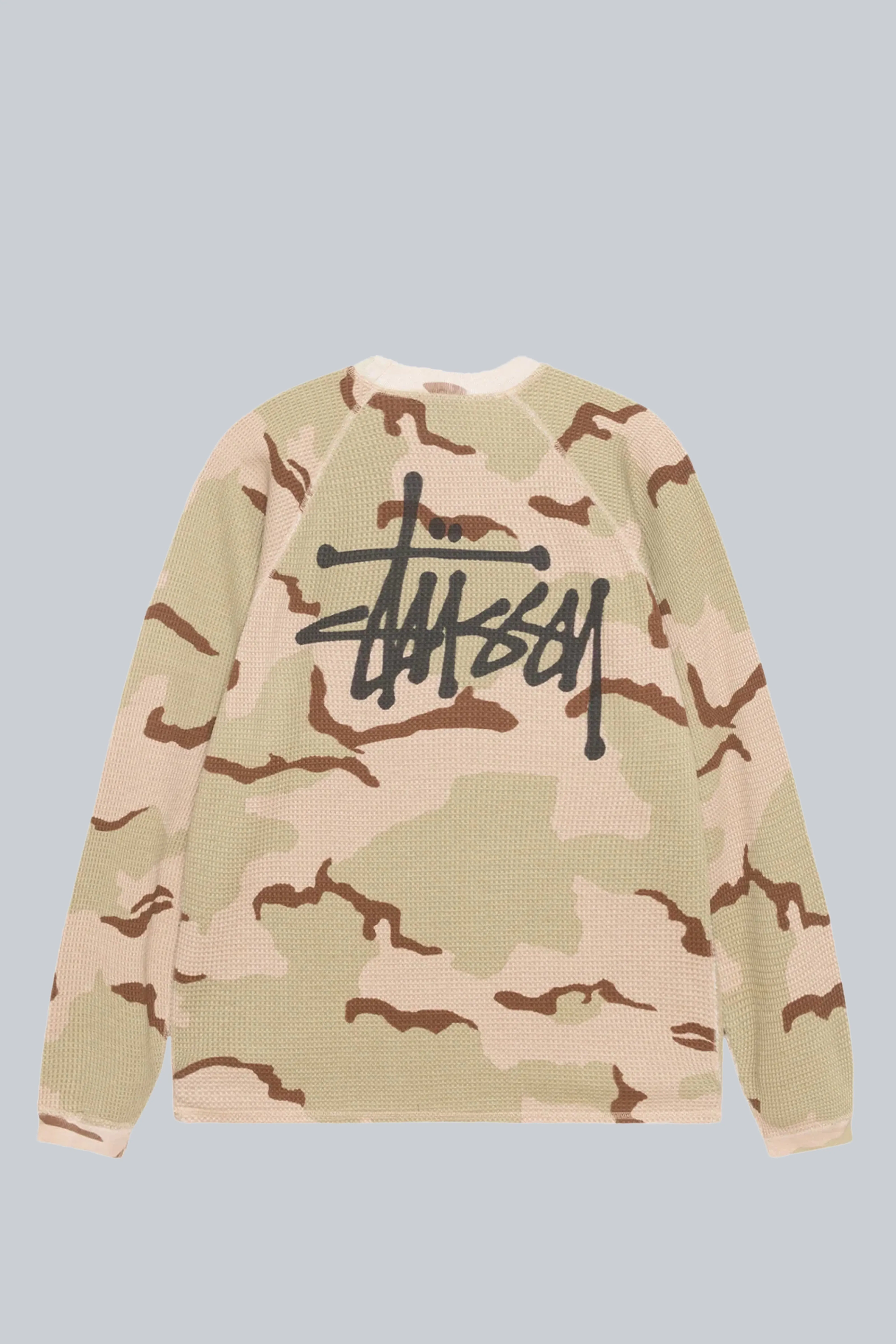 STUSSY RAGLAN THERMAL LONGSLEEVE SAND CAMO