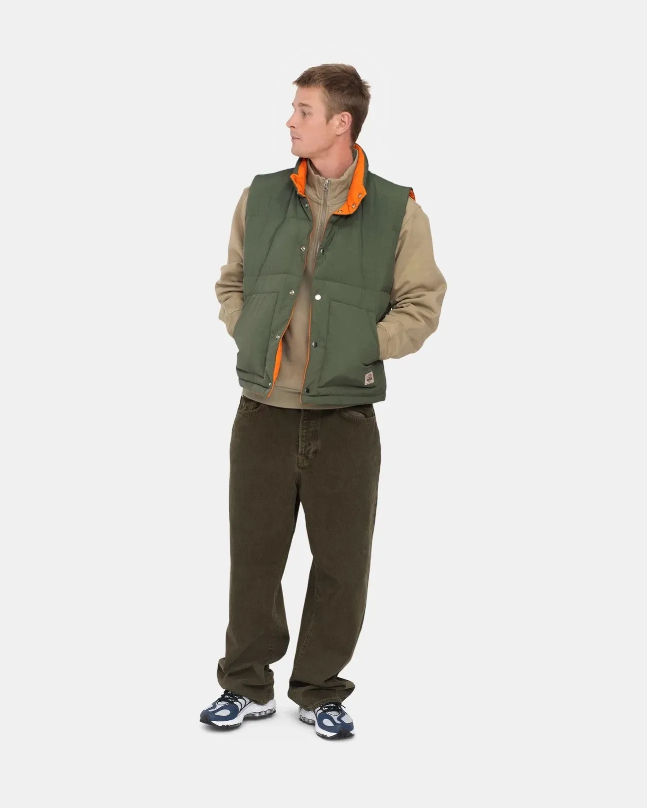 Stussy Reversible Down Workgear Vest// Olive/Orange